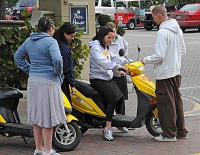 florida, key west, girls scooter
