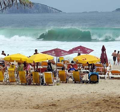 brazil, rio de janeiro, beach waves