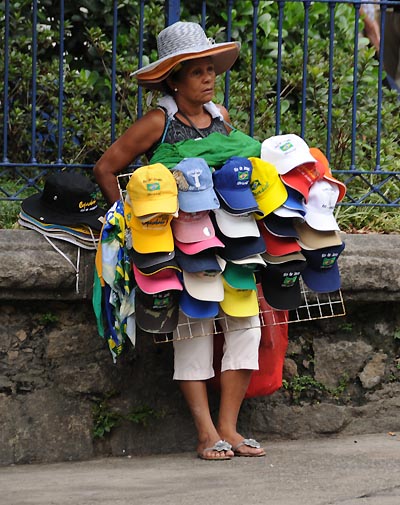 brazil, rio de janeiro, street hat vendor
