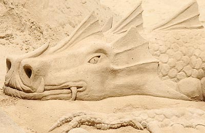 brazil, rio de janeiro, sand sculptures