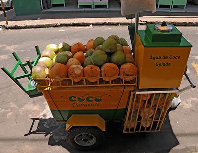 brazil, santarem, coconut water vendor