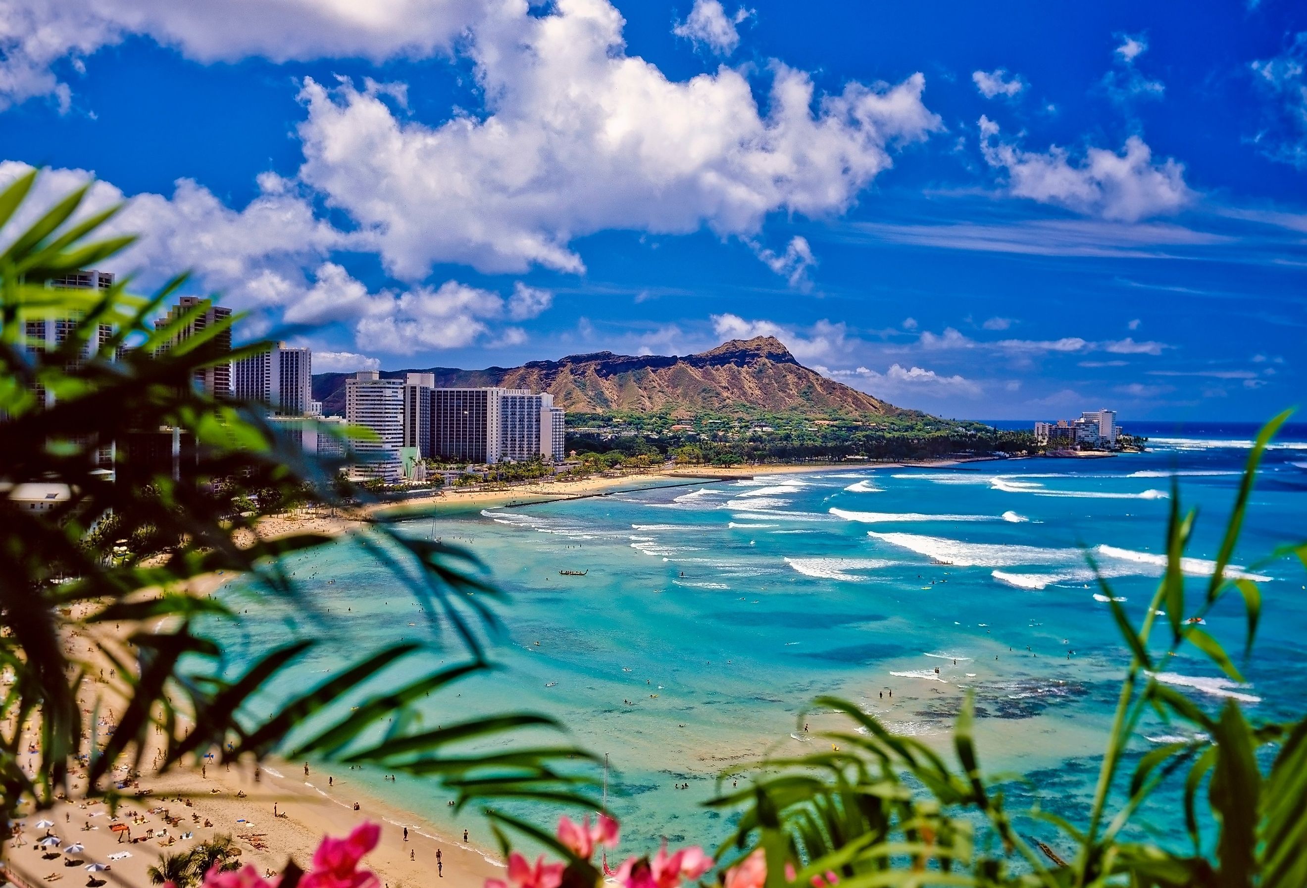 Beautiful Waikiki Beach and Diamond Head in Waikiki, Hawaii. Image credit tomas del amo via Adobe Stock. 