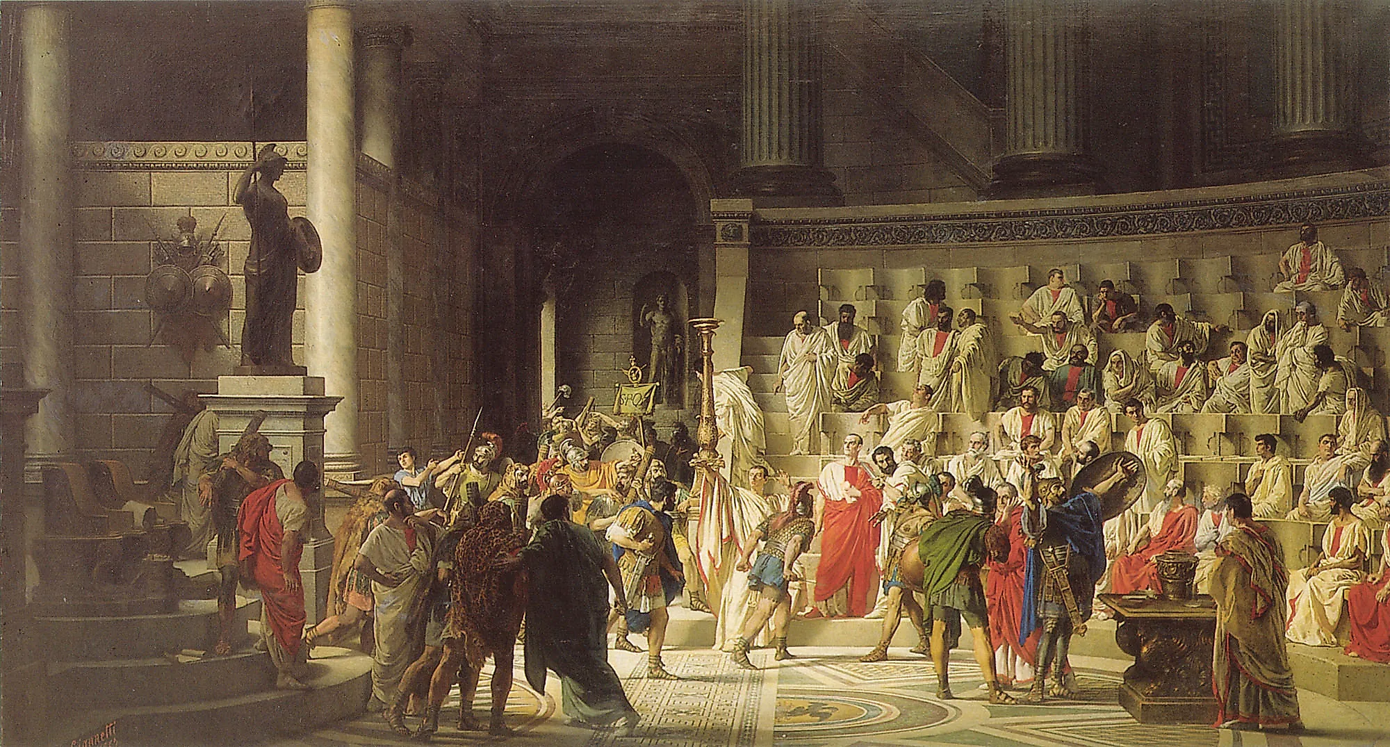 The Last Senate of Julius Caesar (Raffaele Giannetti, CC0, via Wikimedia Commons)