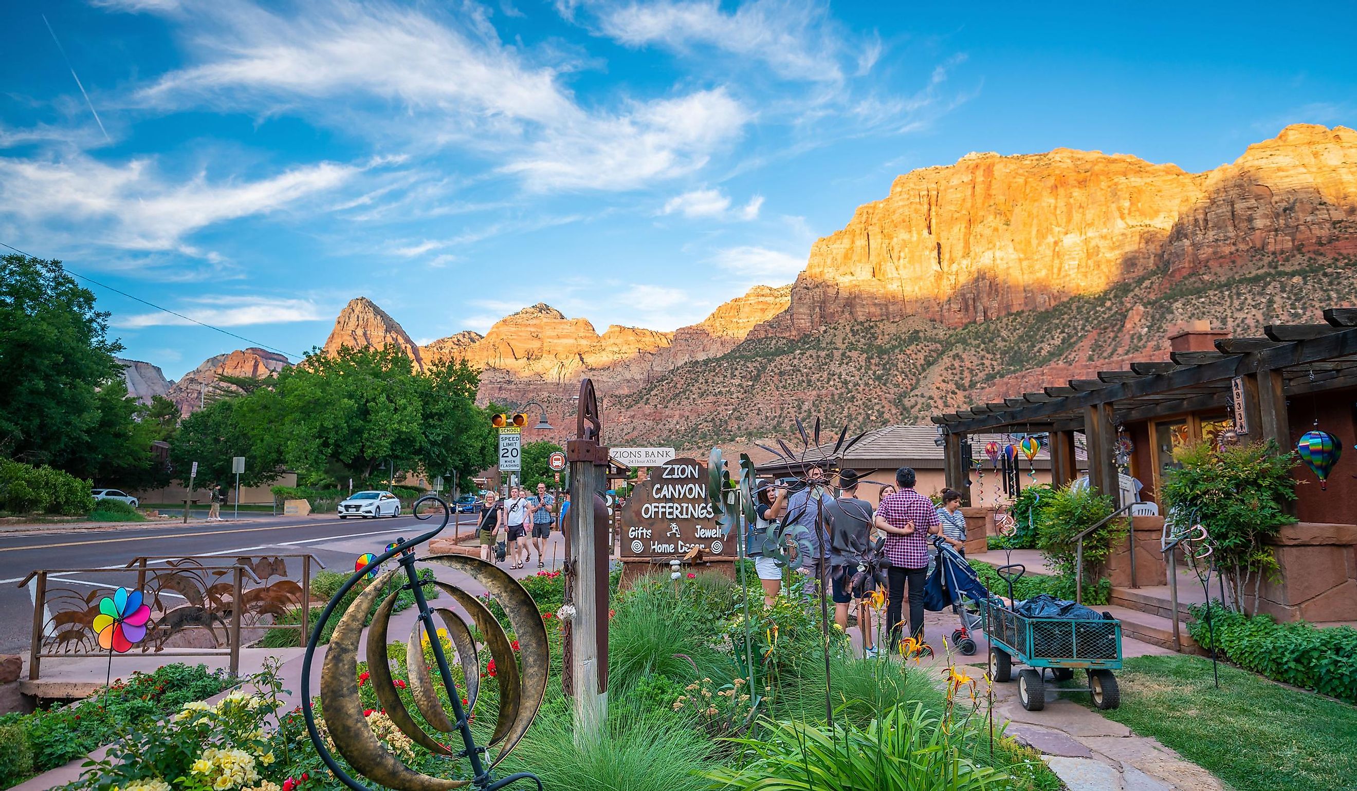  A small local town near the Zion National Park entrance in Springdale, Utah. Editorial credit: f11photo / Shutterstock.com