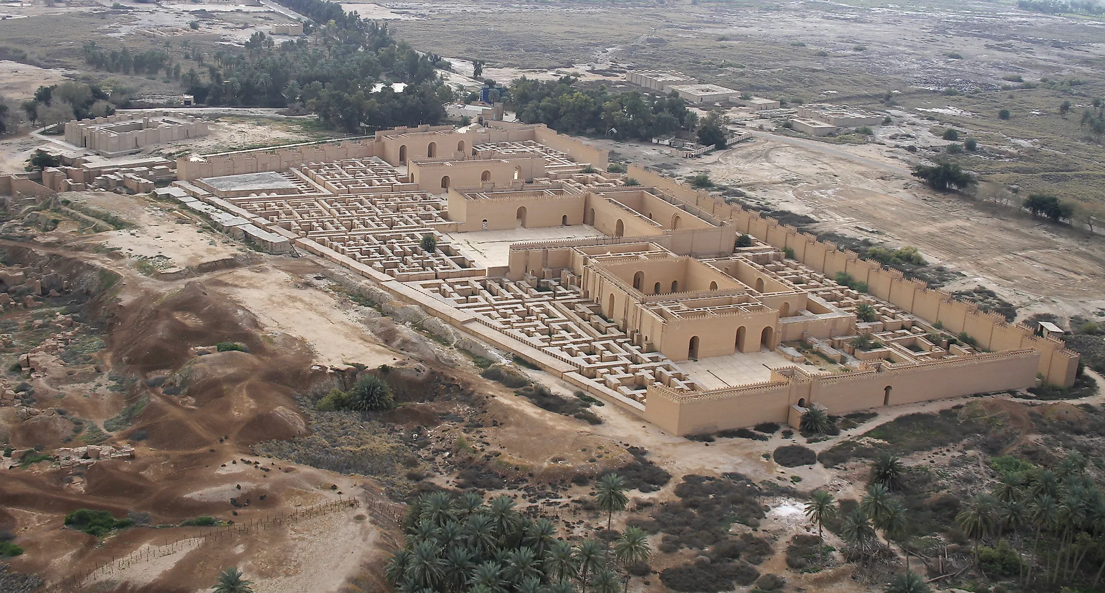 Restored ruins of the South palace of Nebuchadnezzar in ancient Babylon, Iraq.