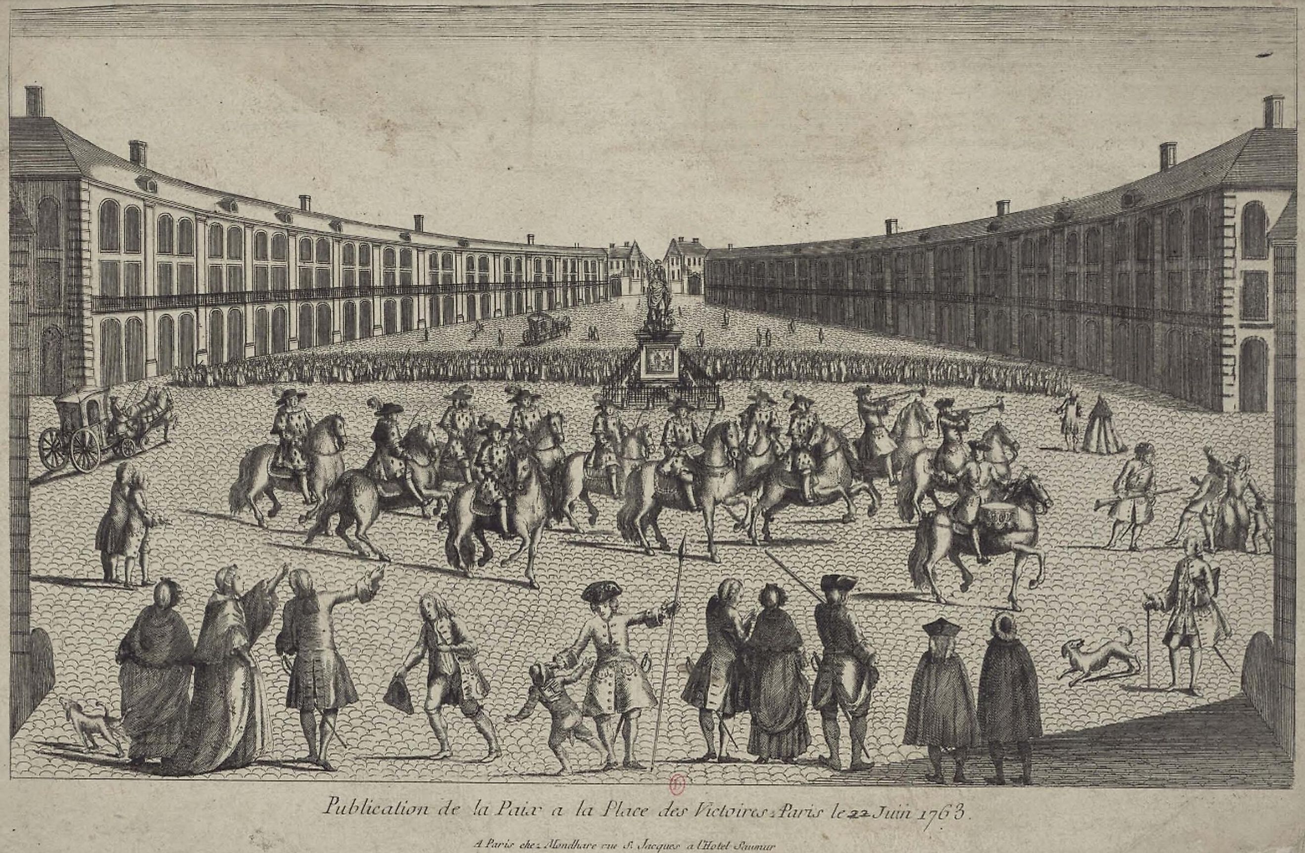 The Publication of the Paris Treaty of 1763. Image credit Bibliothèque de l'Institut National d'Histoire de l'Art, collections Jacques Doucet via Creative Commons