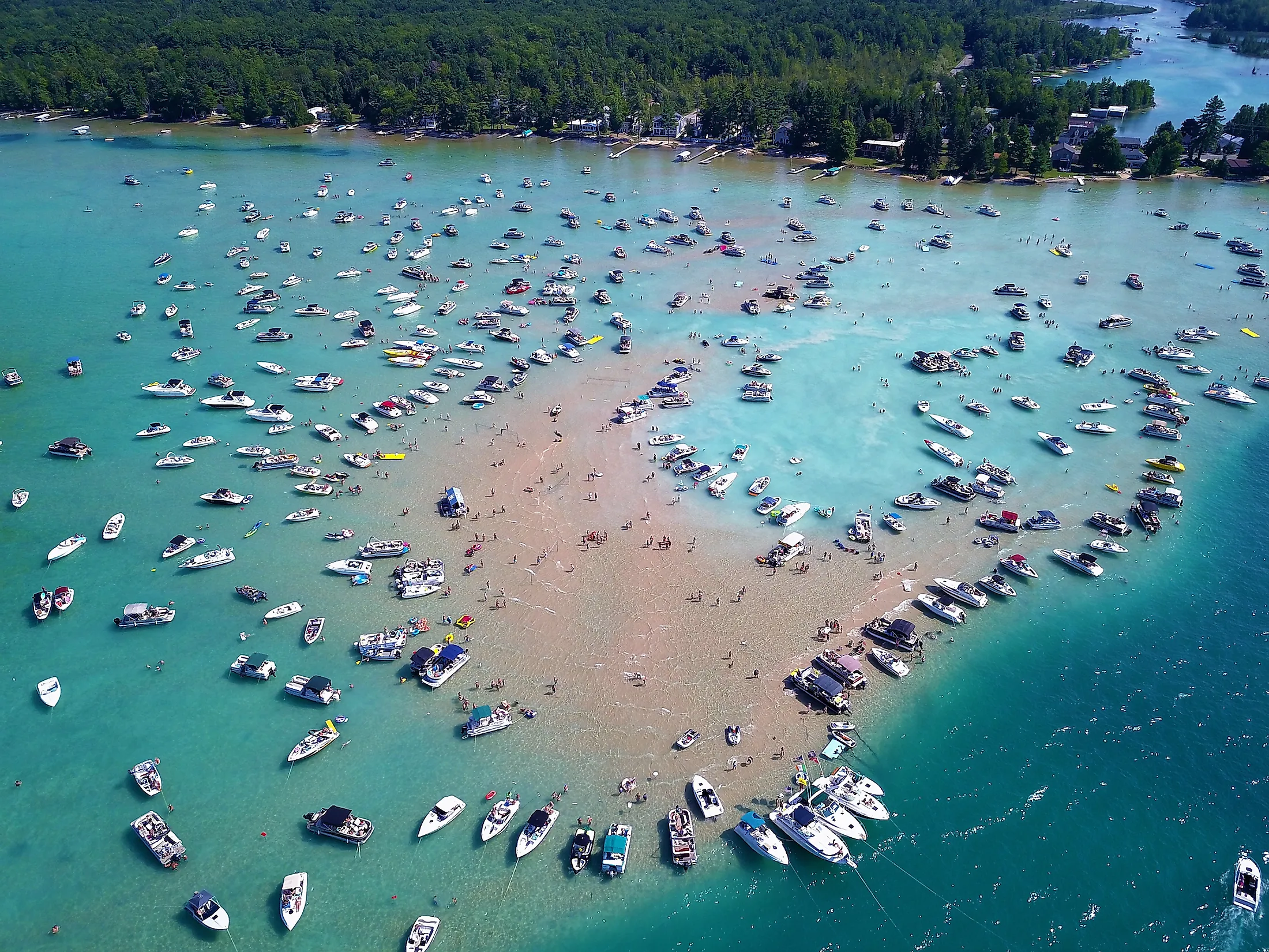 Torch Lake sandbar.