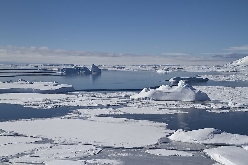 The Southern Ocean near the Antarctic Peninsula.