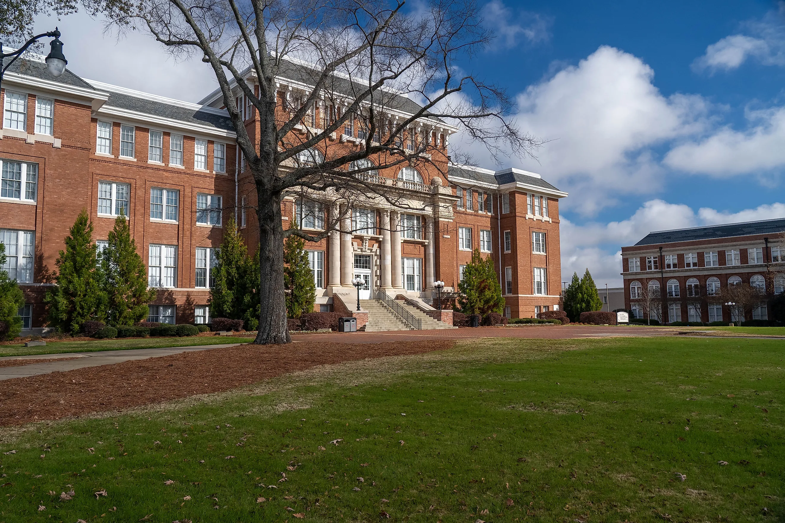 Starkville, MS - December 2020: Lee Hall sits adjacent to the Drill Field, on the campus of Mississippi State University.