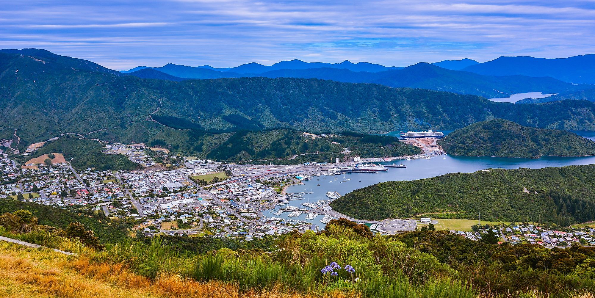 Panoramic view of Picton, New Zealand