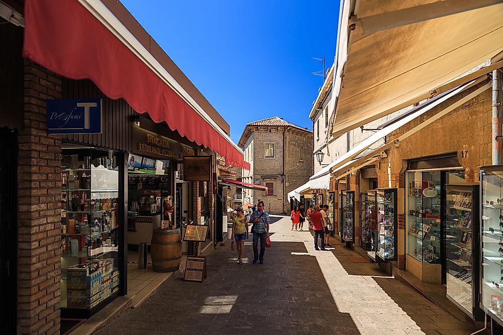 A street in San Marino, one of the world's least populated countries. Editorial credit: SimoneN / Shutterstock.com.
