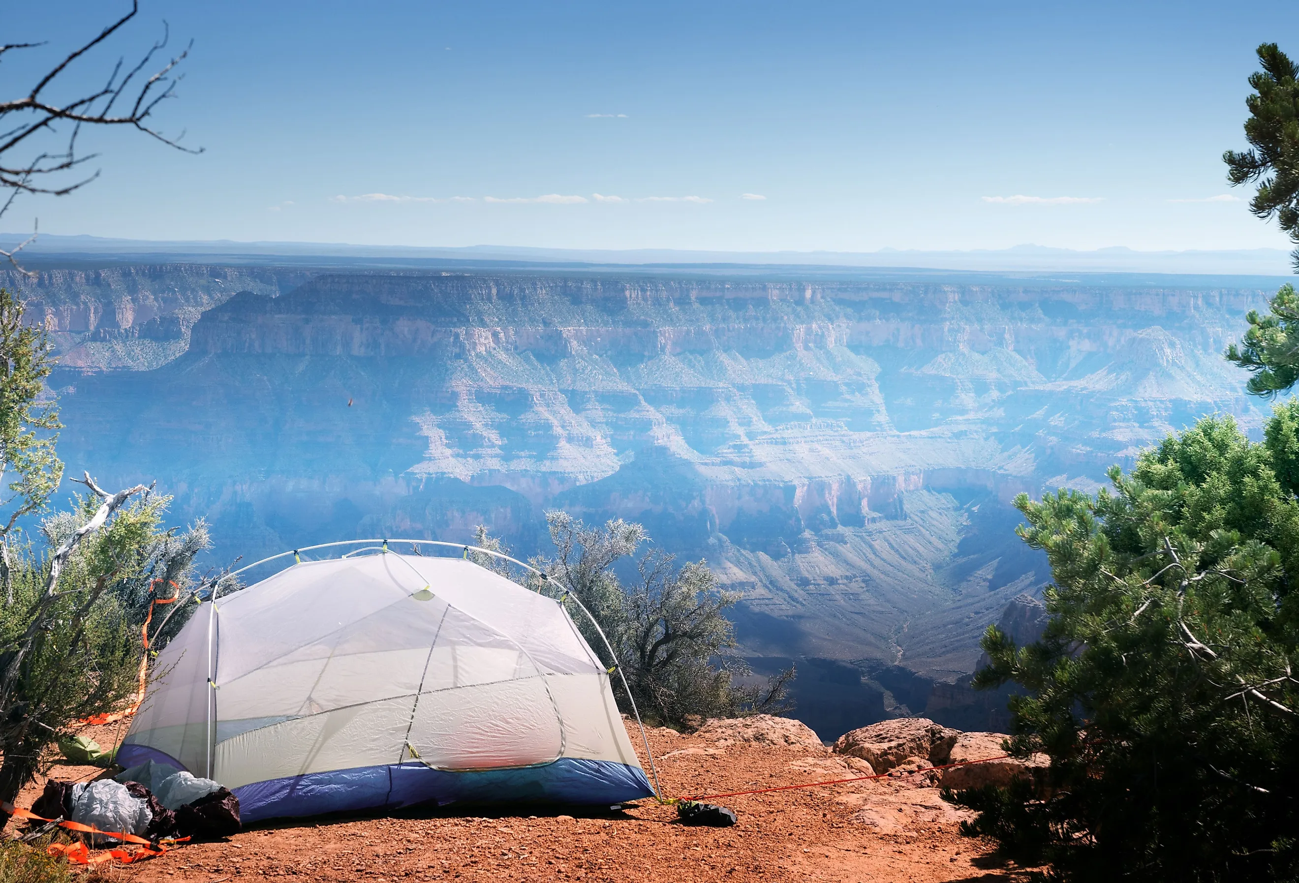 Tent at Point Sublime, North Rim Grand Canyon National Park Arizona. Image credit IrinaK via Shutterstock