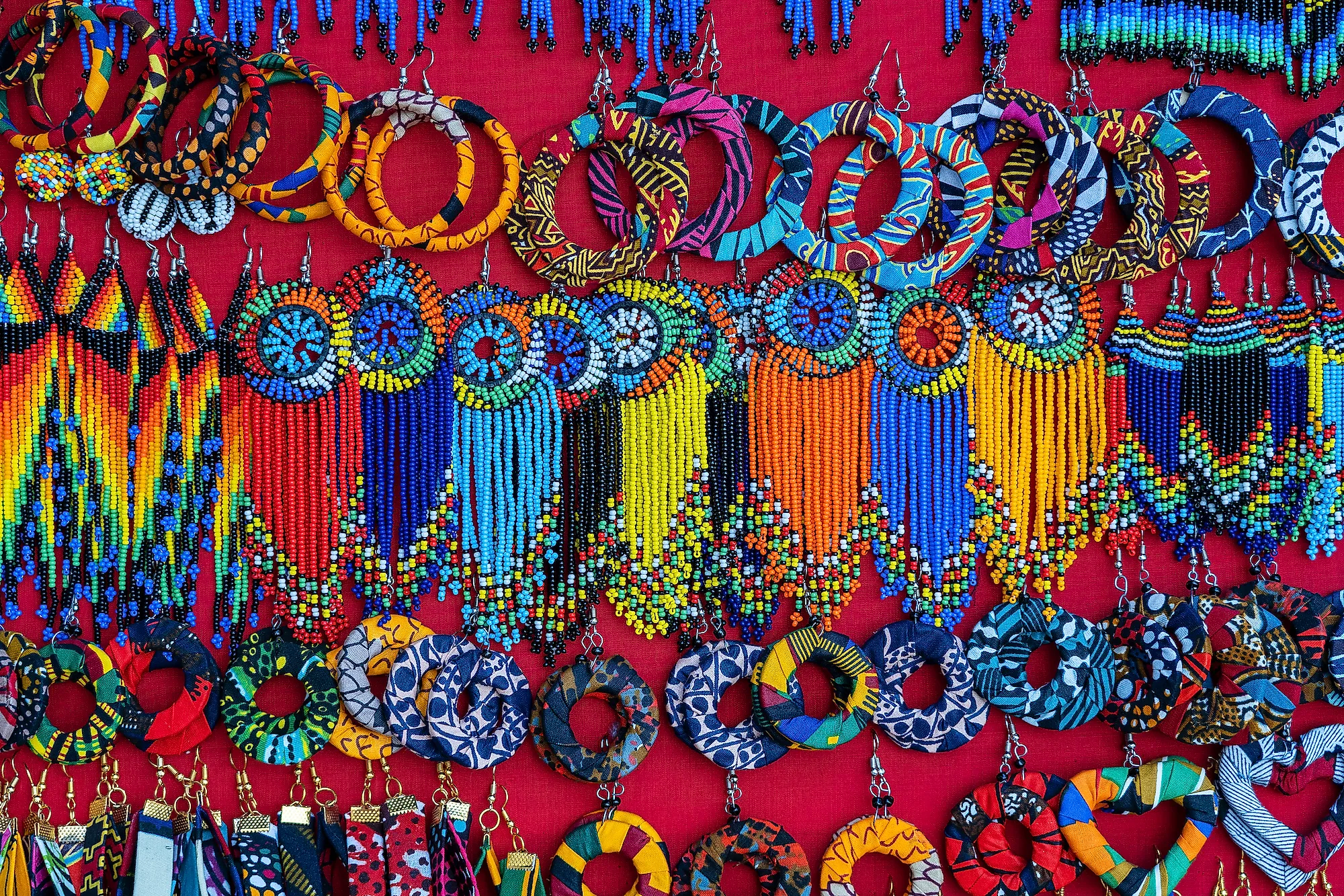 Tribal Maasai colorful sold in the Island of Zanzibar, Tanzania. Image credit: OlegD/Shutterstock.com