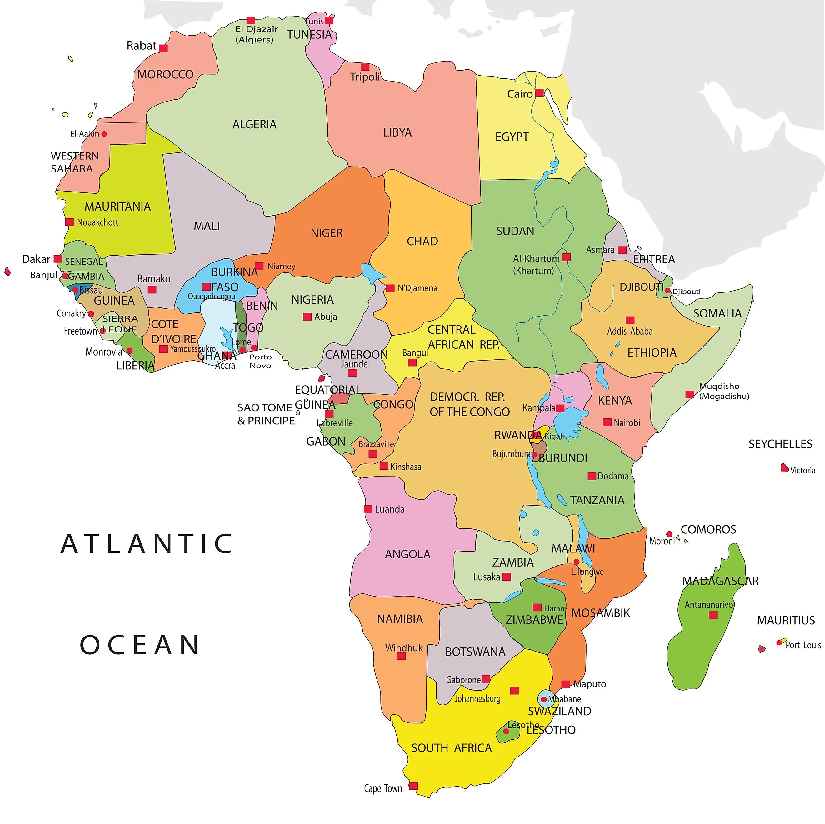 africa on world map