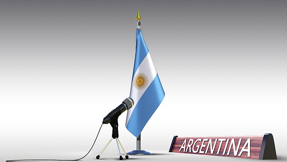 The country name Argentina has 9 letters.