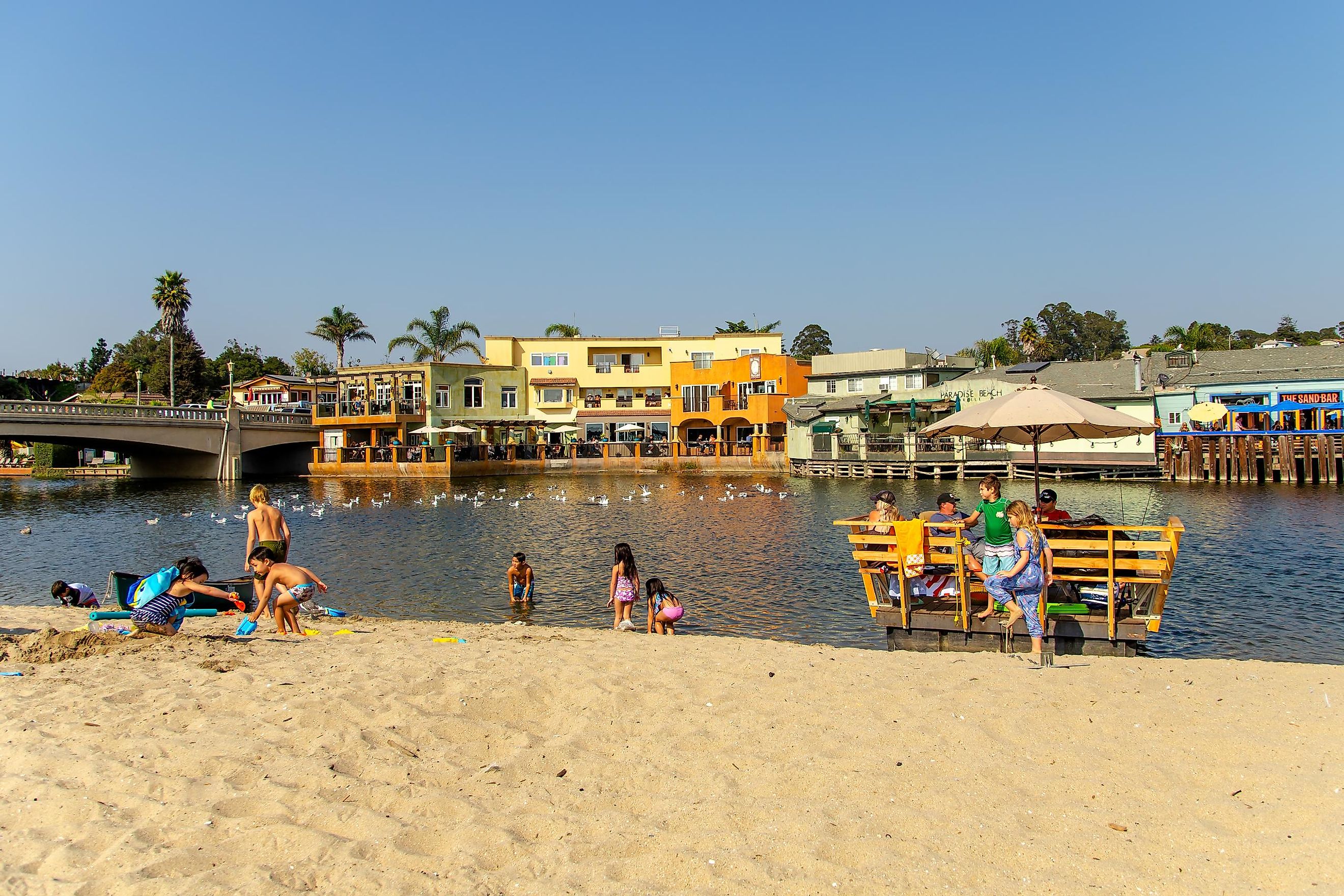 Capitola, CA, USA - September 20, 2020: Beach with people resting.