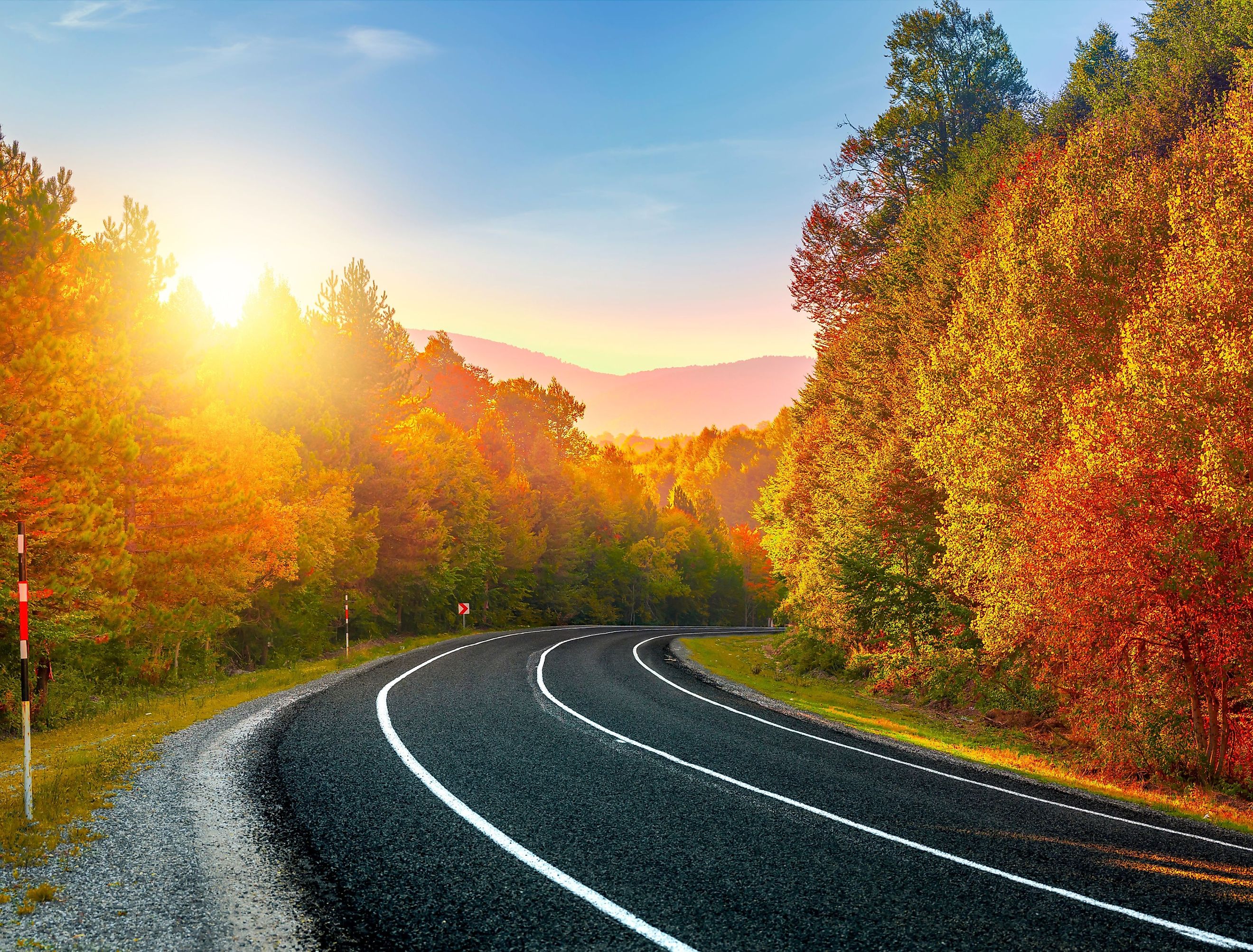 Highway landscape in autumn. Image credit ozkan ulucam via Shutterstock