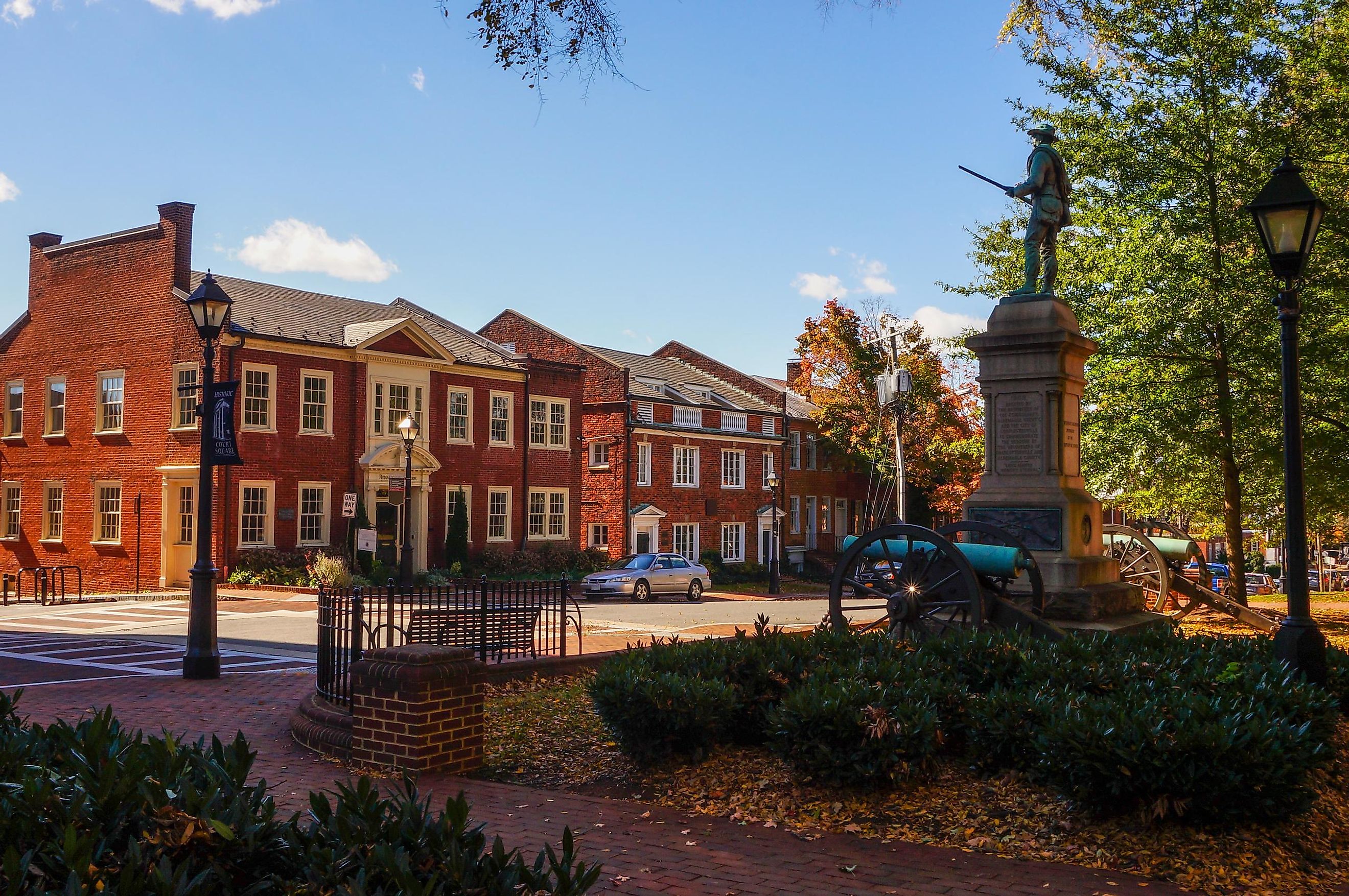 Historic Court Square in Charlottesville, Virginia.