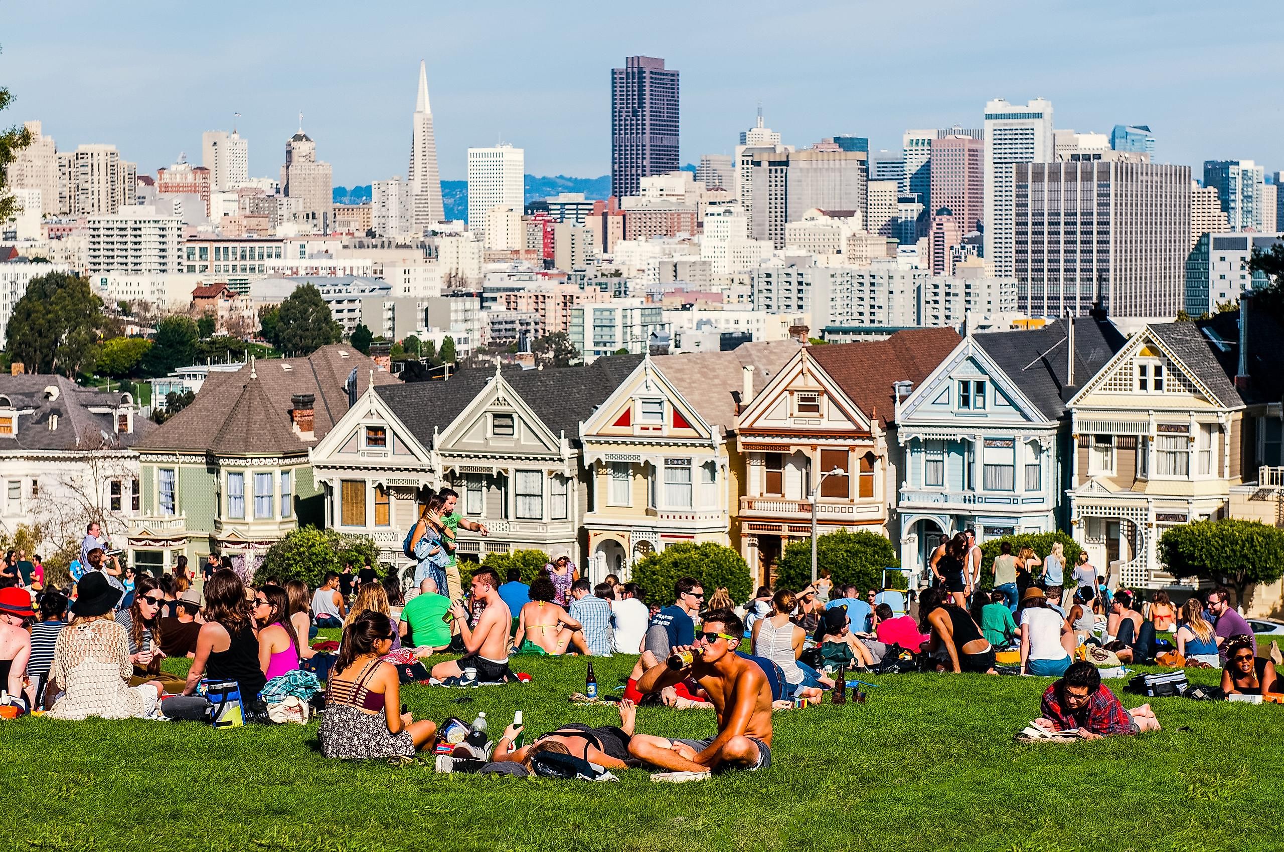 Happy people in California. Editorial credit: Hayk_Shalunts / Shutterstock.com