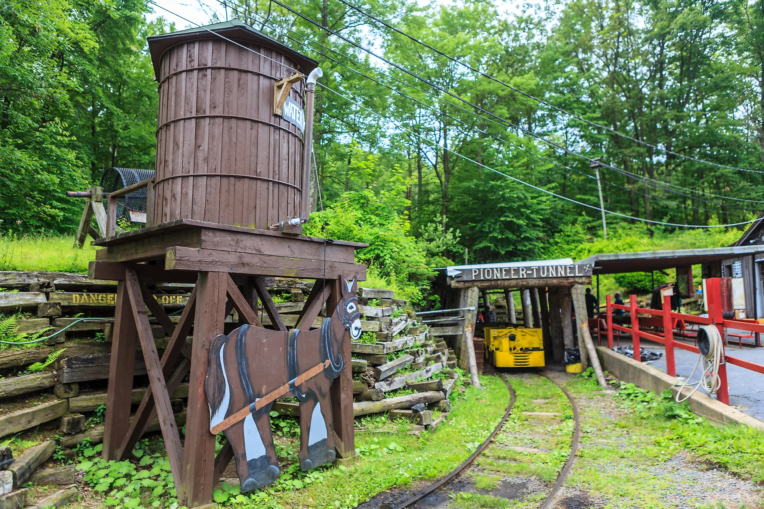 The Pioneer Tunnel in Ashland, Pennsylvania, allowing visitors to take a traditional mine car ride.