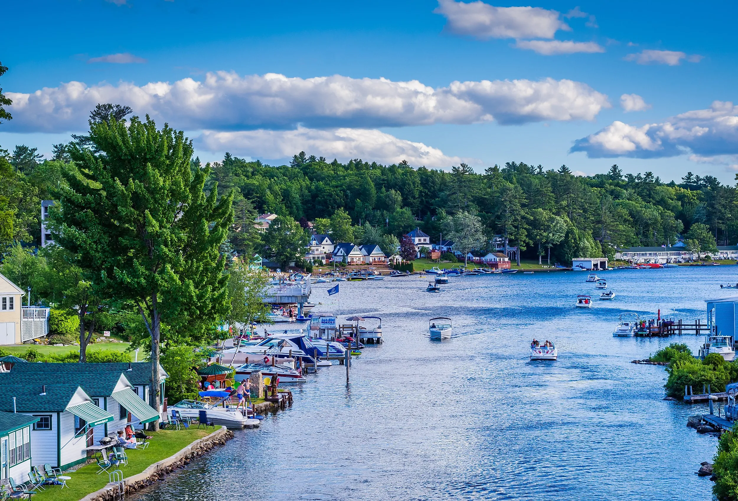 Paugus Bay, in Weirs Beach, Laconia, New Hampshire.