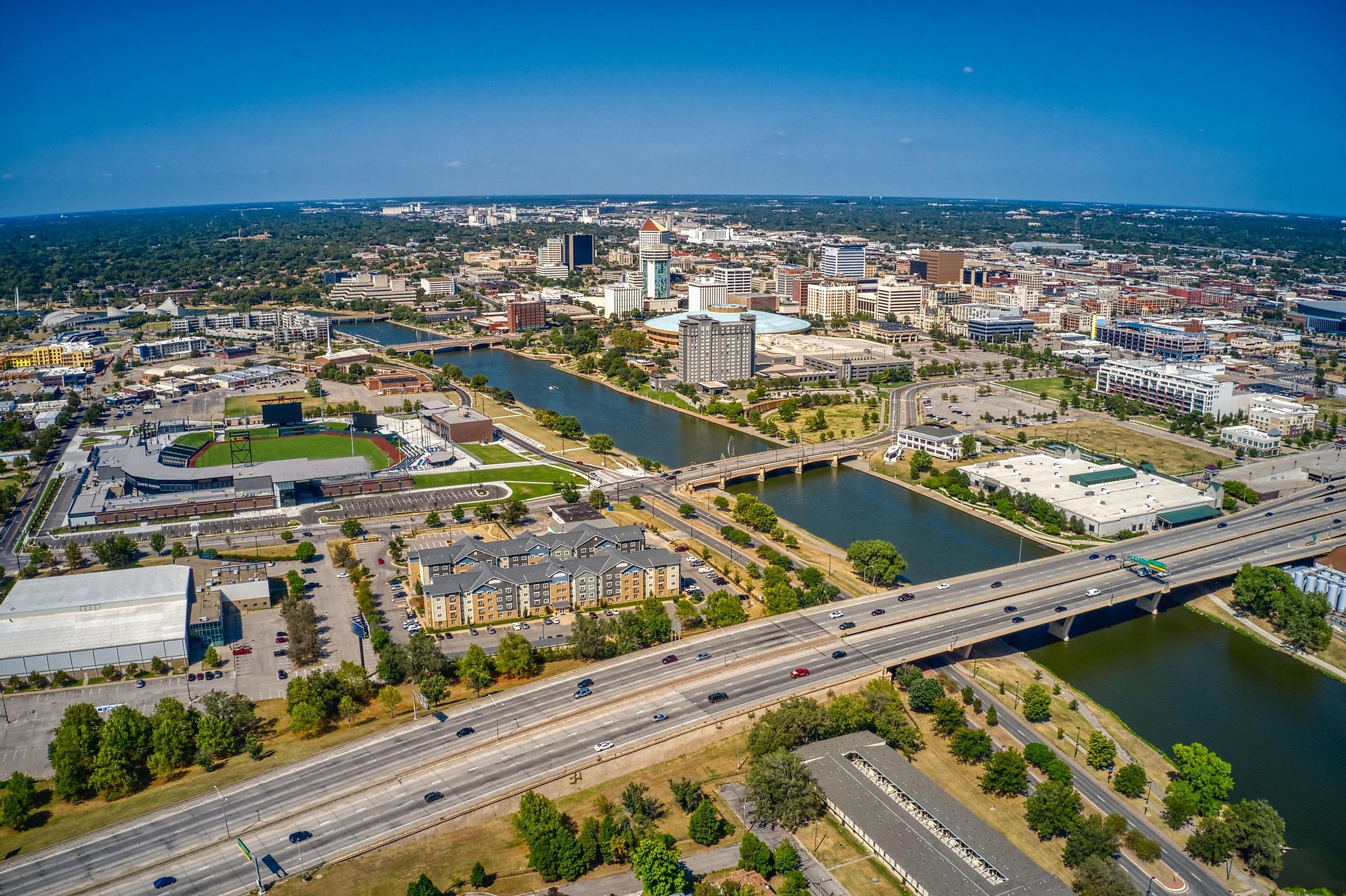 Aerial view of Wichita, Kansas.
