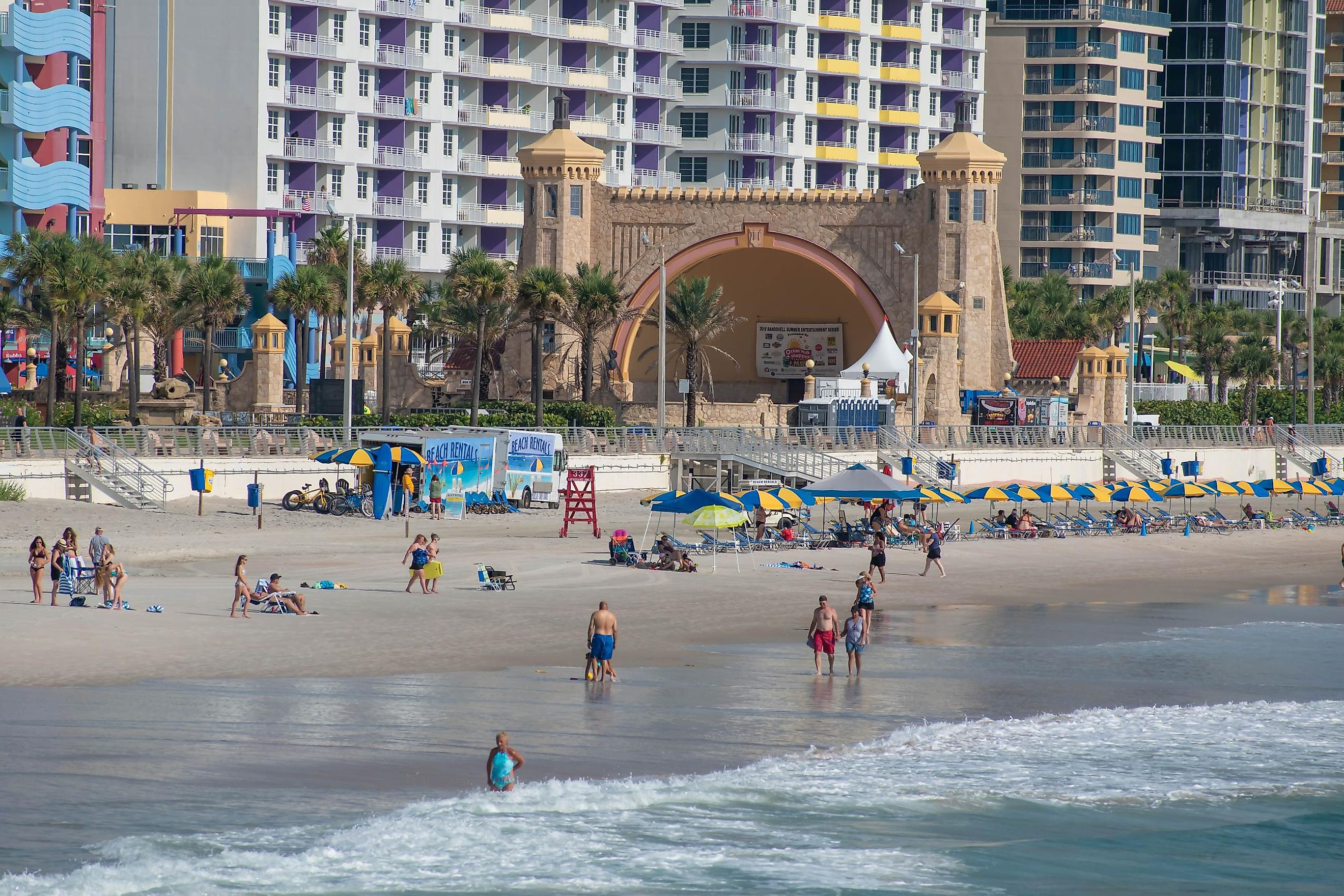 Partial view of The Daytona Beach Bandshell amphitheatre at Boardwalk