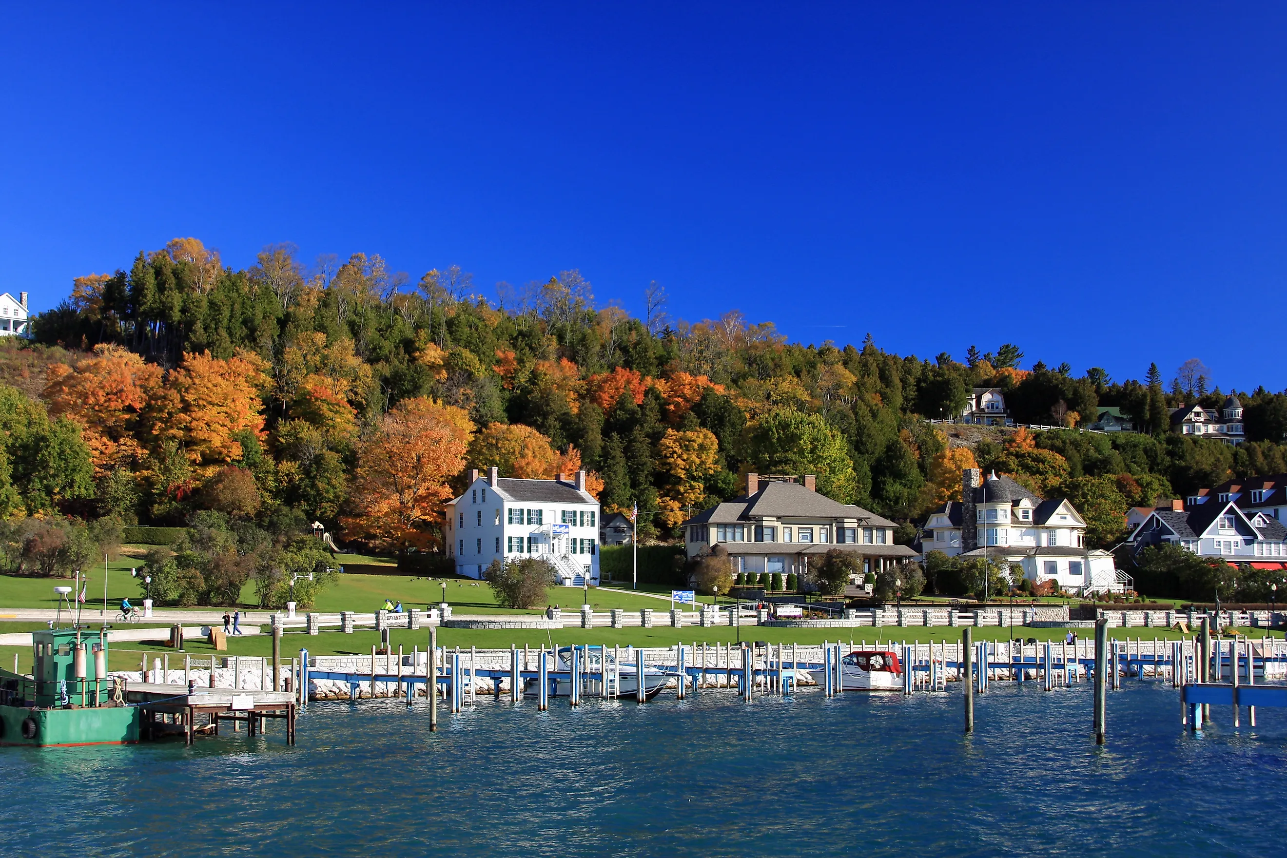 Fall colors in Mackinac Island, Michigan.