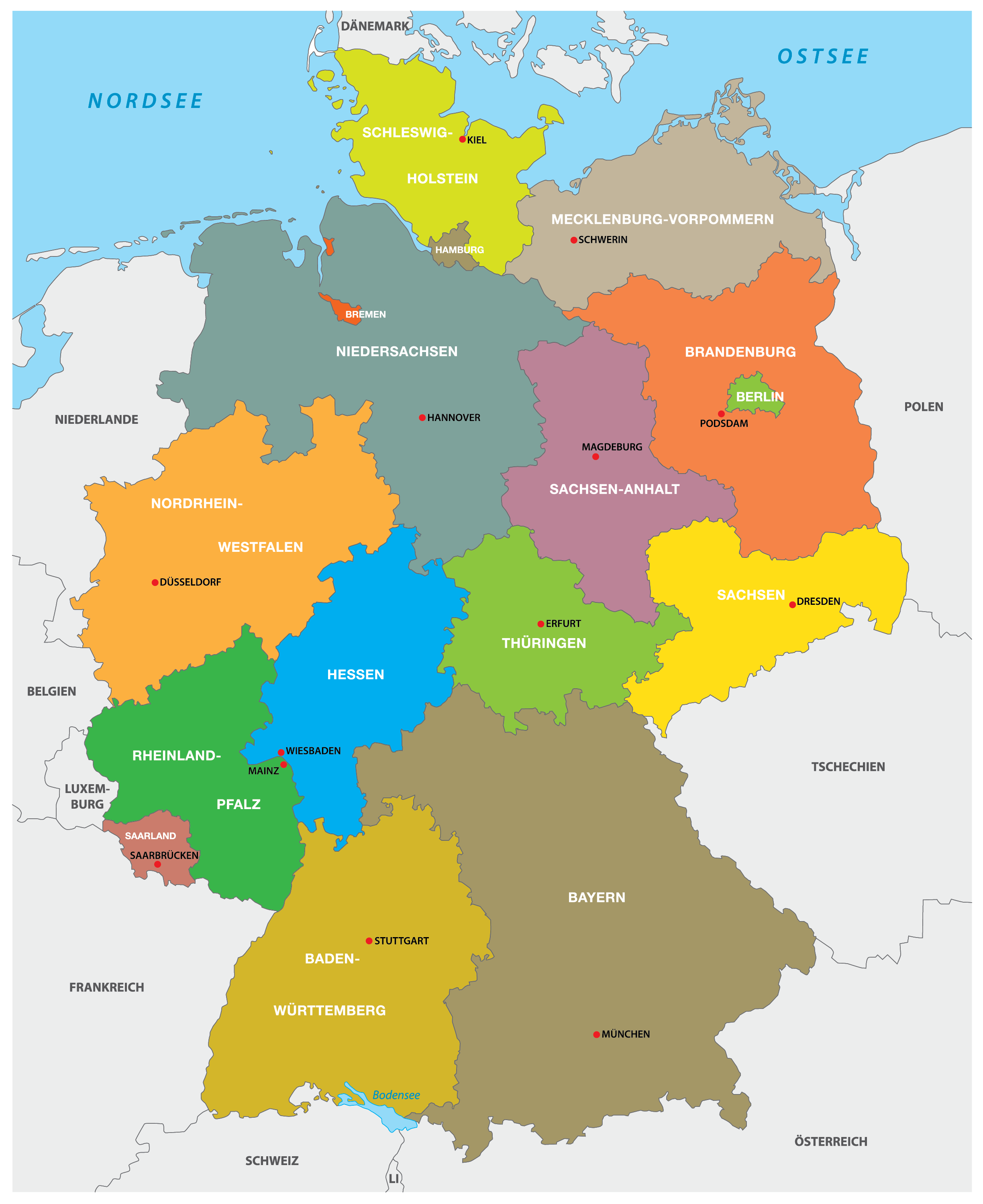 Bản đồ nước Đức (Map of Germany, Karte von Deutschland)