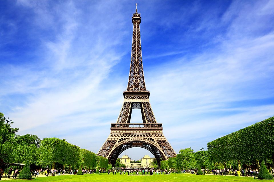 The Eiffel Tower in Paris is the world's most visited tourist attraction, and a significant part of France's thriving tourism industry.
