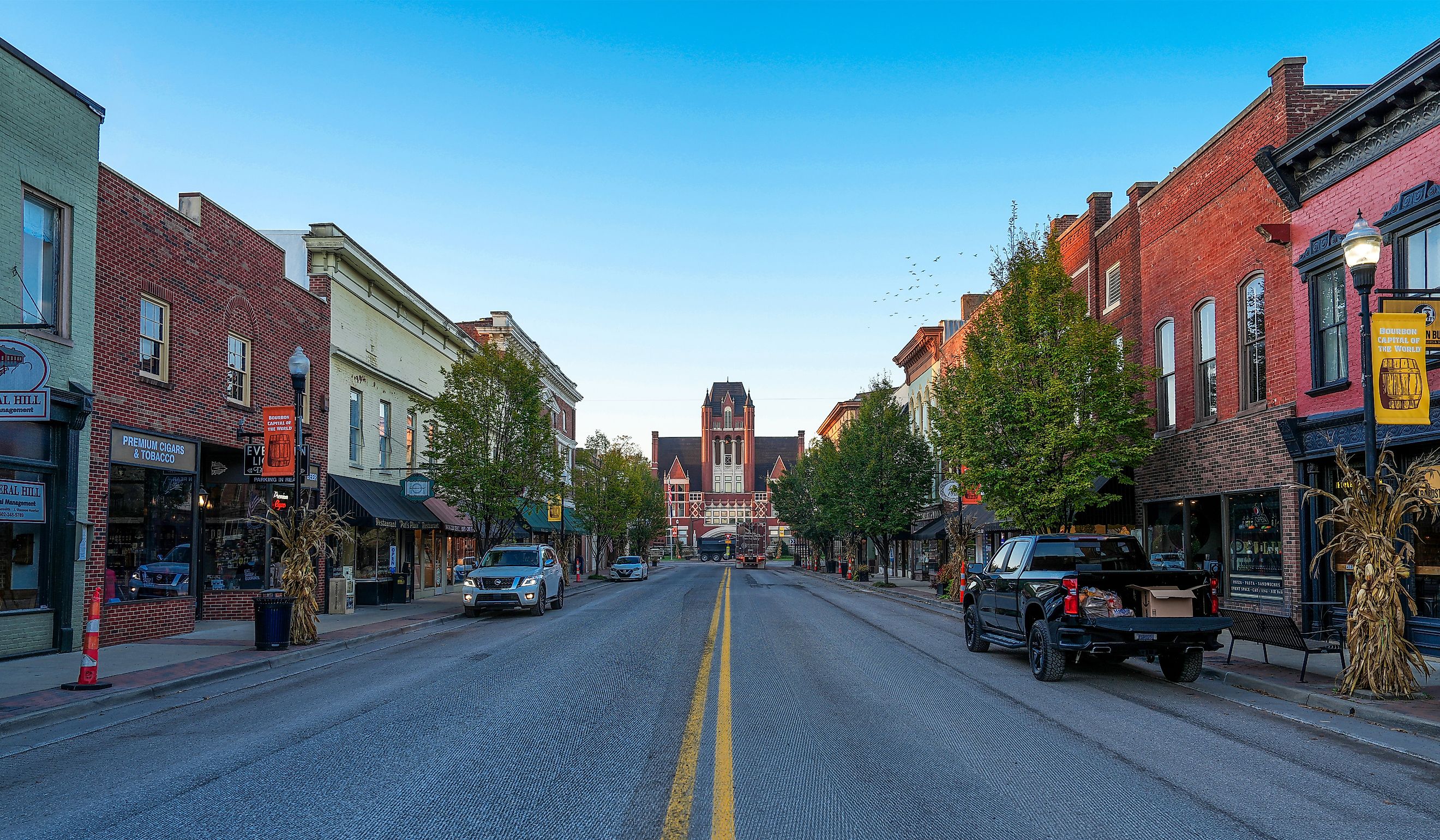 Brick buildings along the main street in Bardstown, Kentucky. Image credit Jason Busa via Shutterstock 