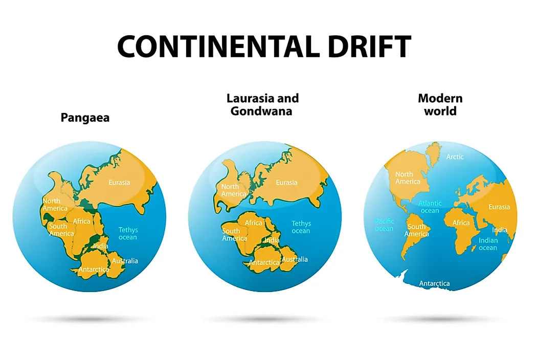A diagram explaining continental drift. 