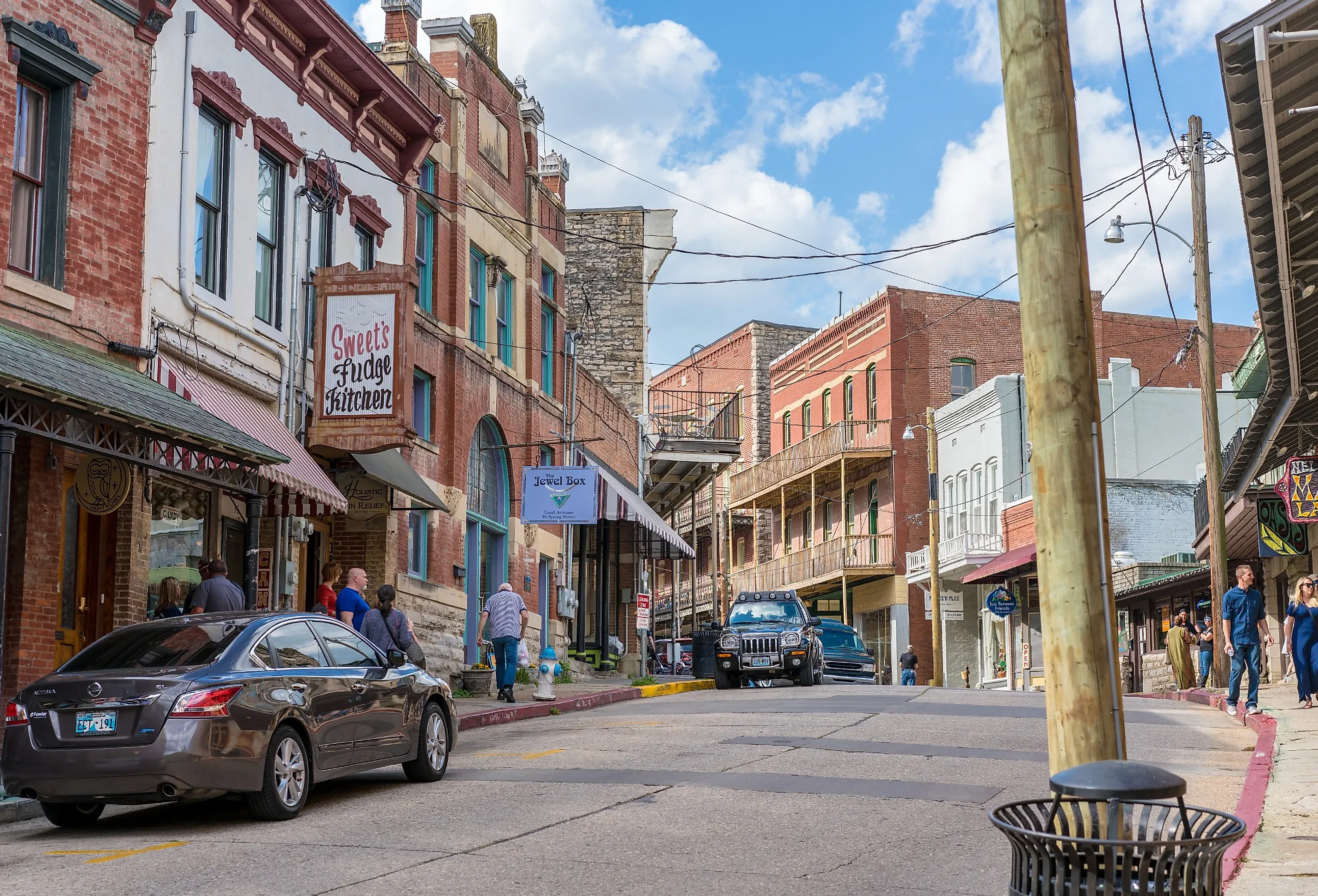 Downtown Eureka Springs, Arkansas. Image credit shuttersv via Shutterstock