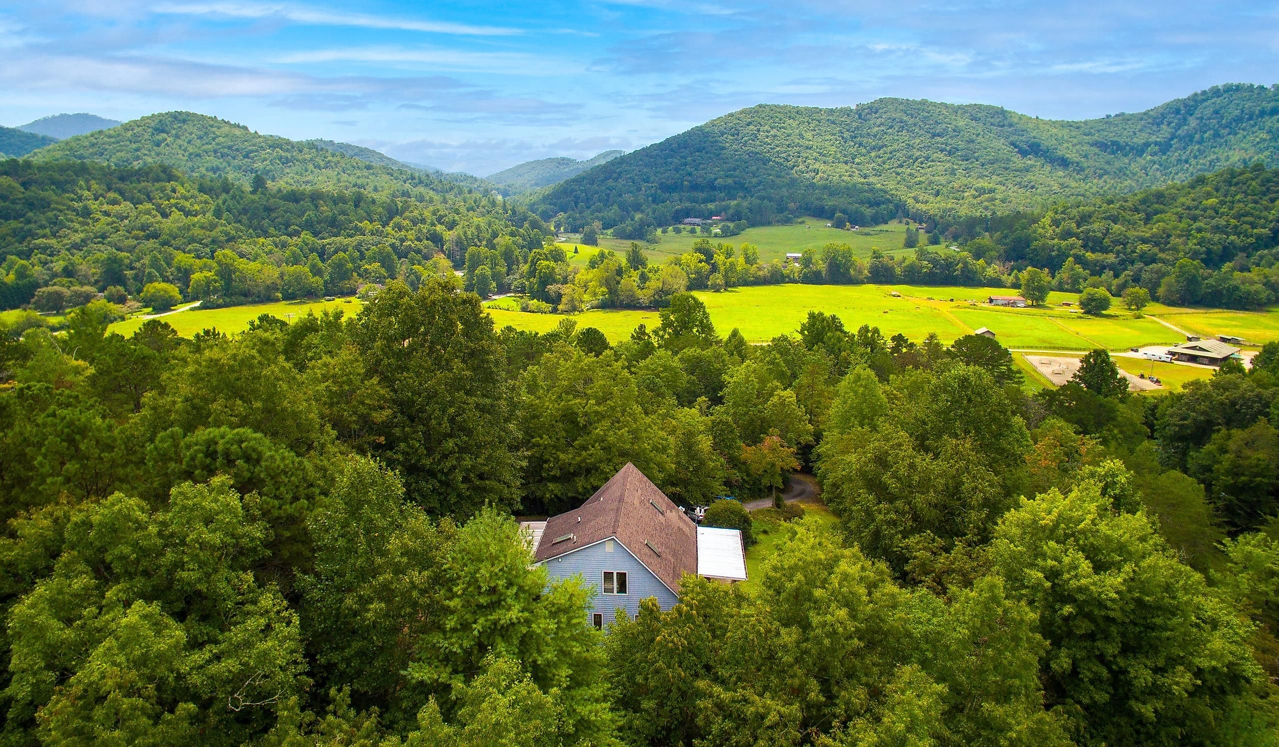 Smokey Mountains Aerial Landscape and Lakes