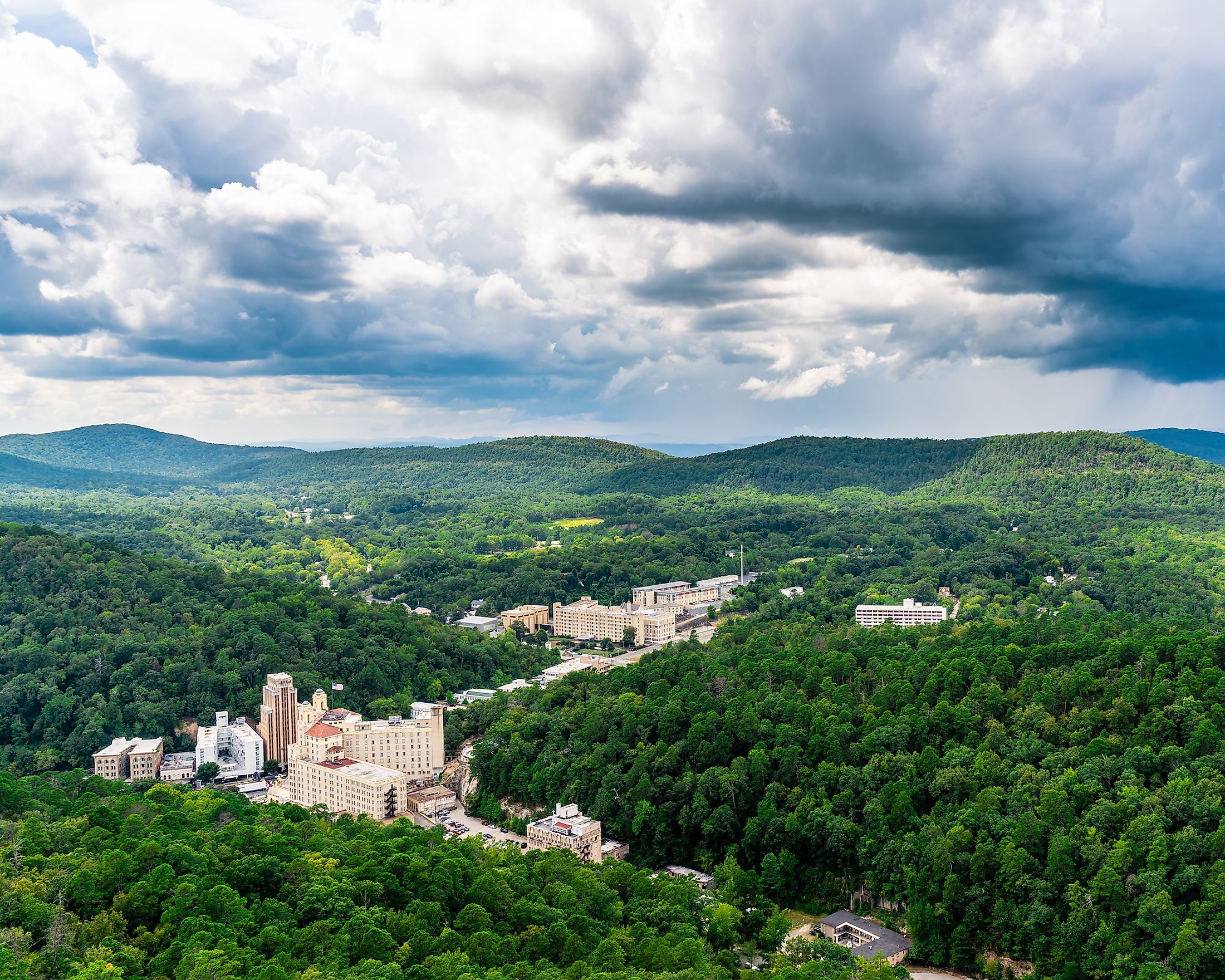 Aerial view of Hot Springs, Arkansas