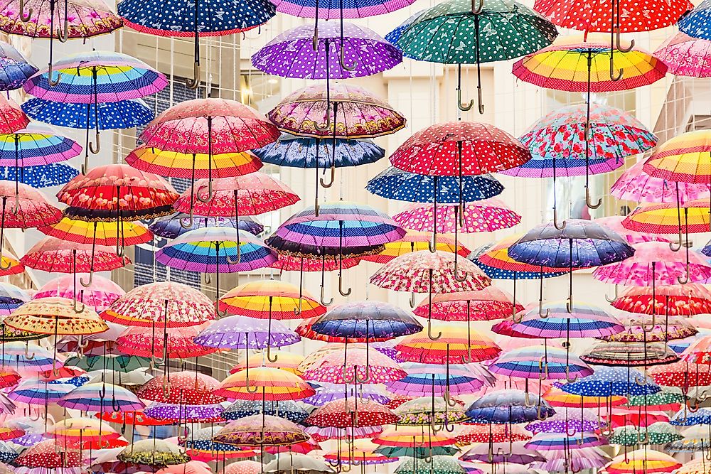 Umbrellas at the Mall of the World, Dubai.