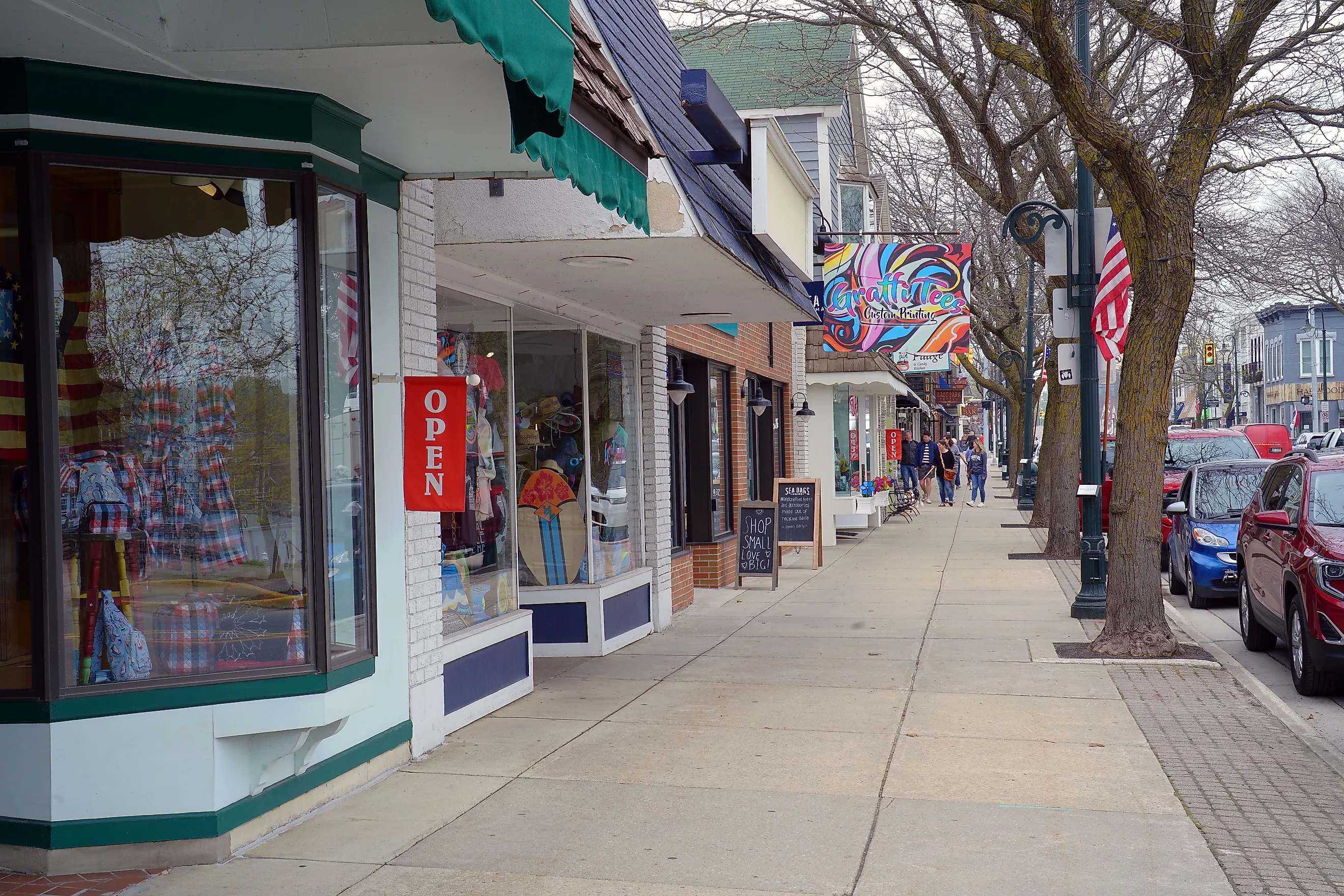 Charlevoix, Michigan. Views of the city harbor. Editorial credit: Fsendek / Shutterstock.com