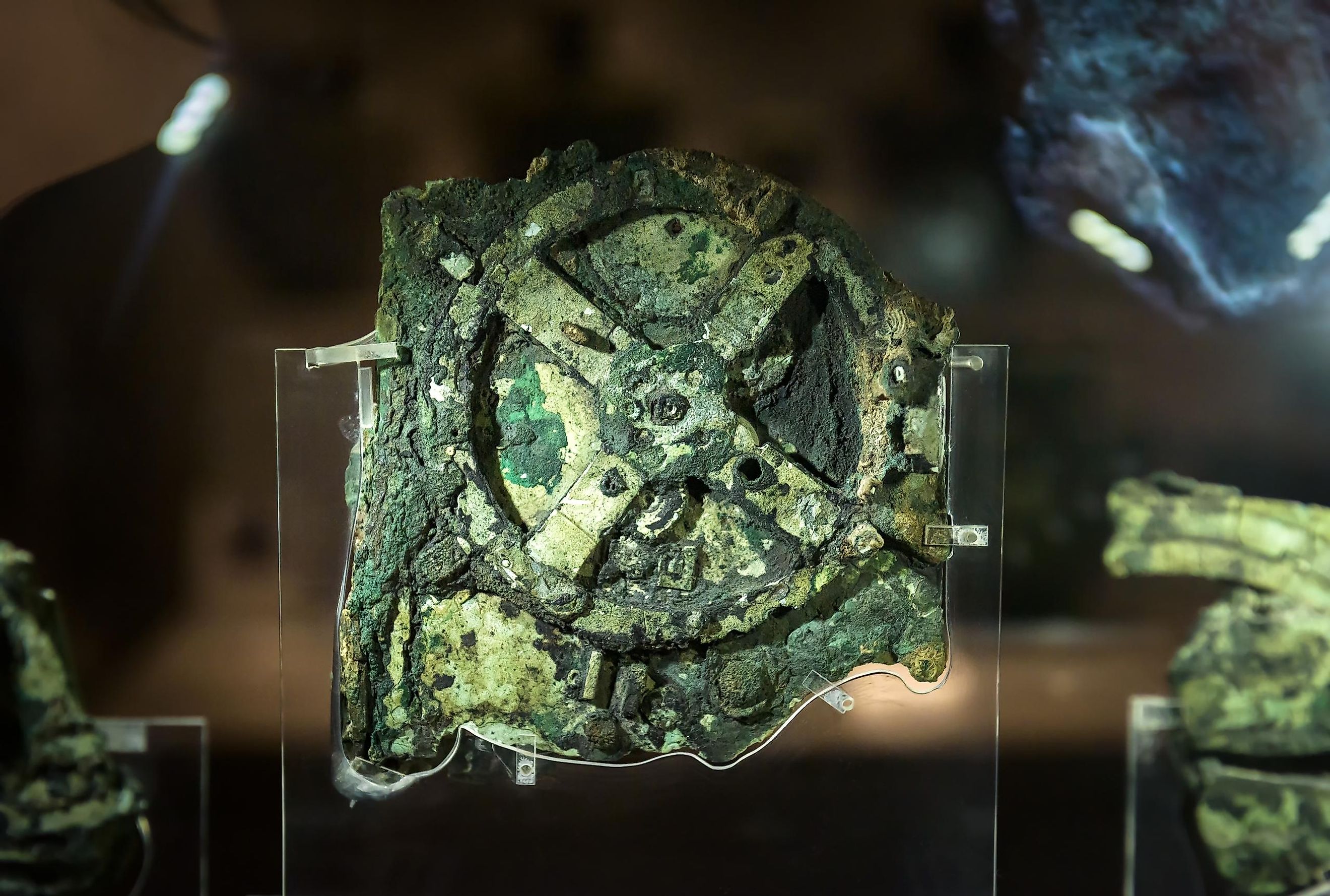 Antikythera mechanism in National Archaeological Museum, Athens, Greece.