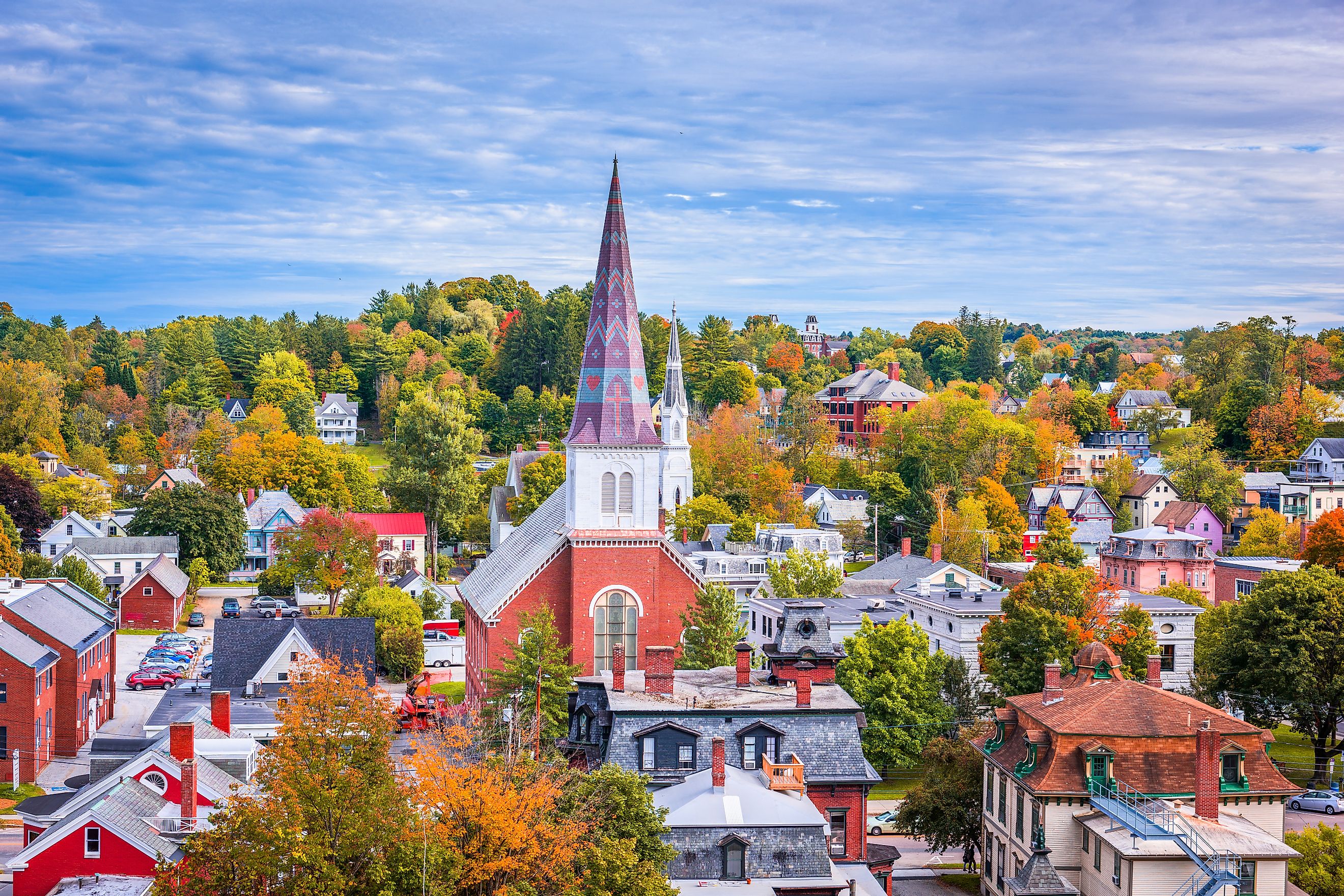 The Town Skyline of Montpelier in Vermont