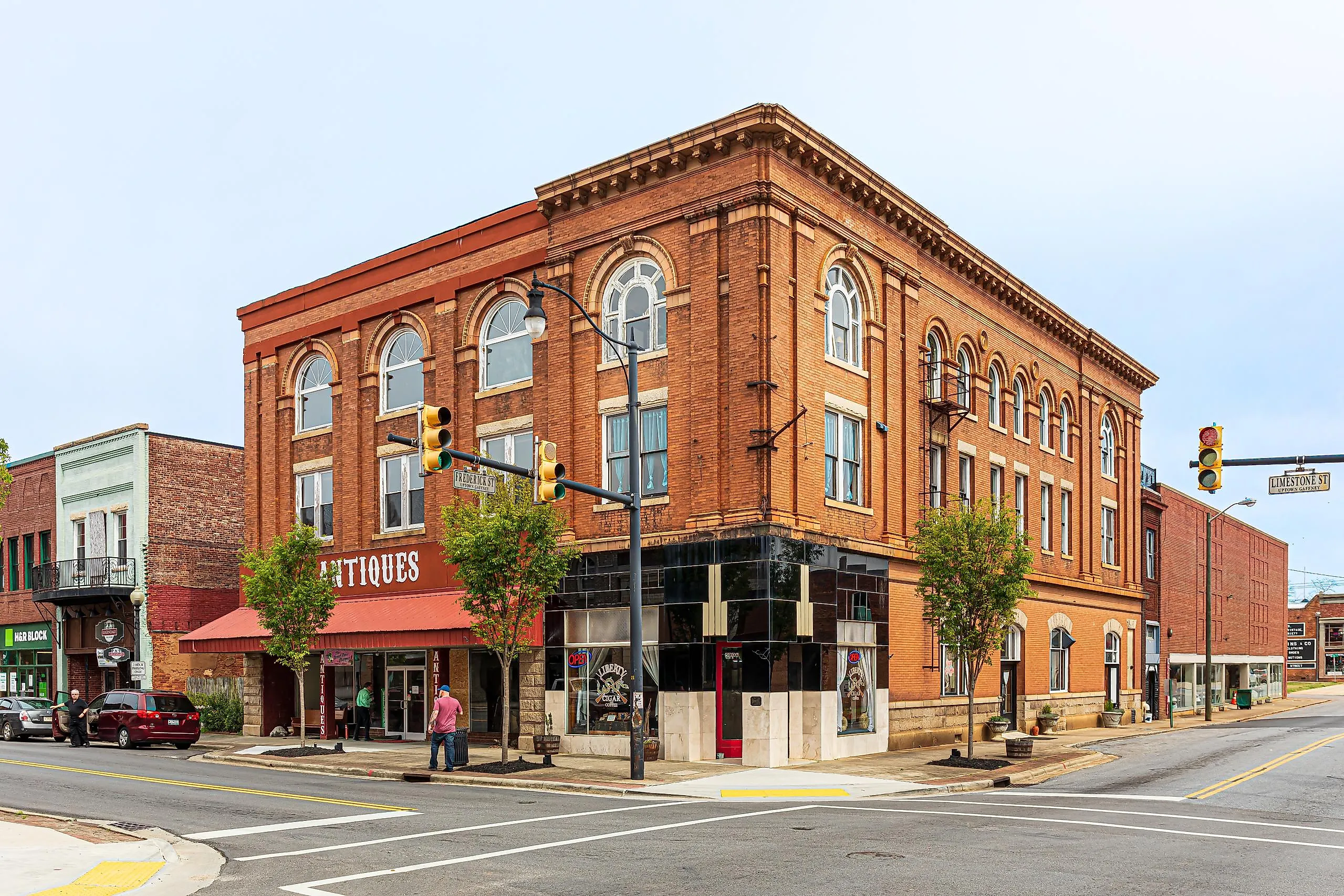 The downtown historic building at the corner of Limestone and Frederick Streets in Gaffney.