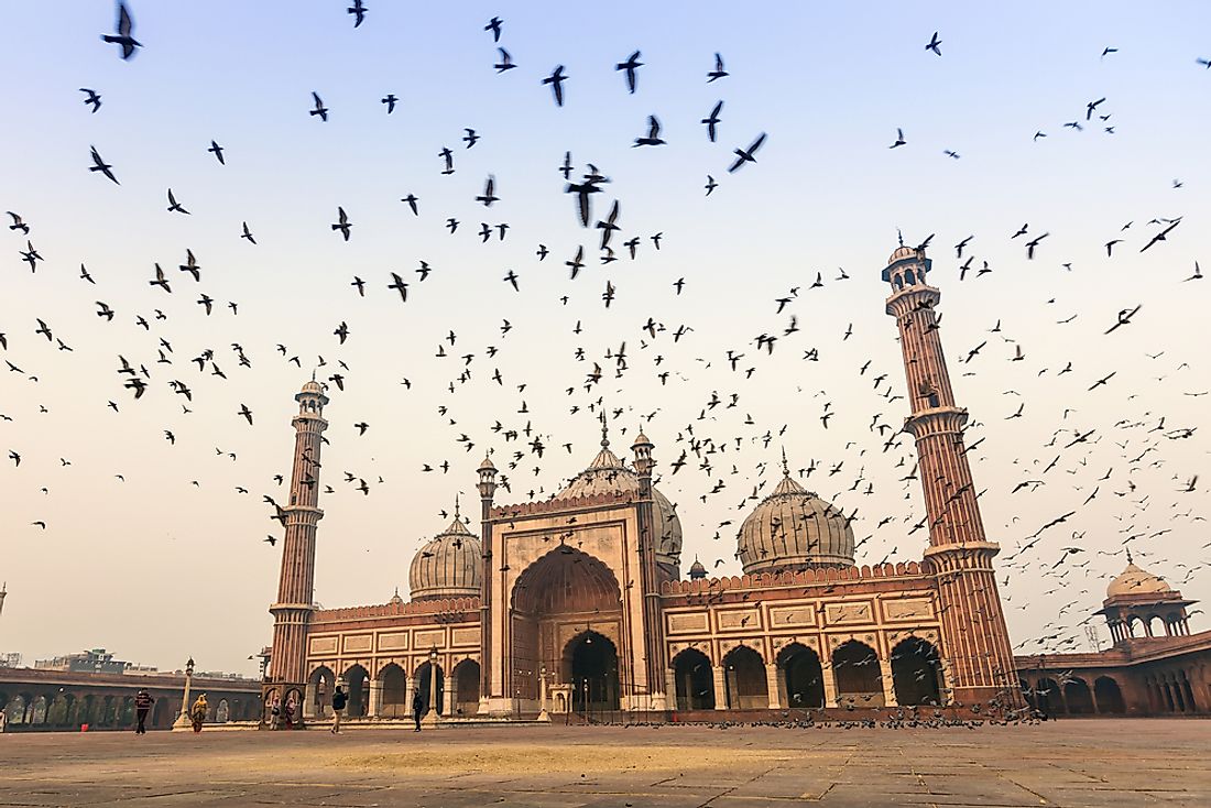 The facade of the Jama Masjid In Delhi.