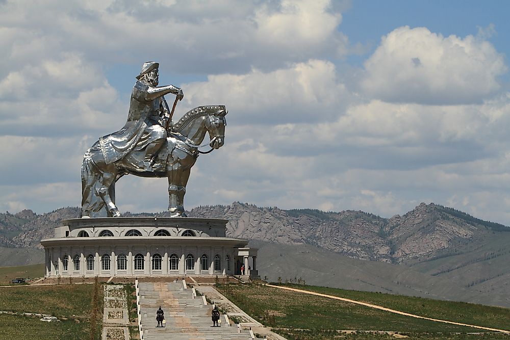 A monument of Genghis Khan in Mongolia. Khan led the vast Mongol Empire.