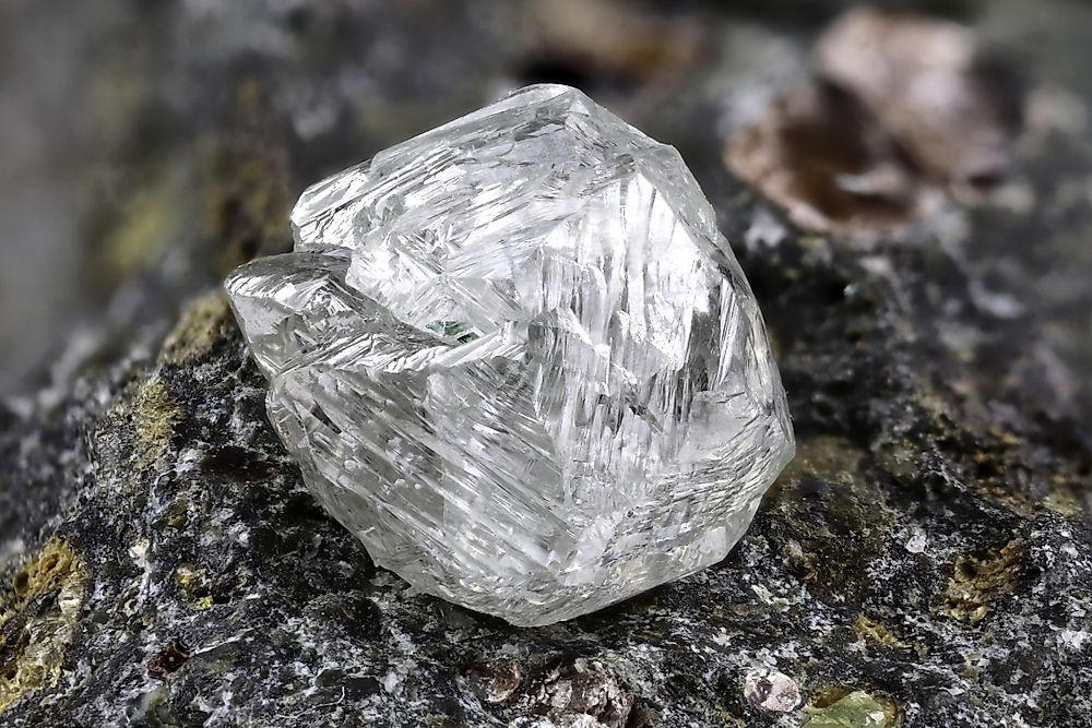 Natural diamond nestled in kimberlite.