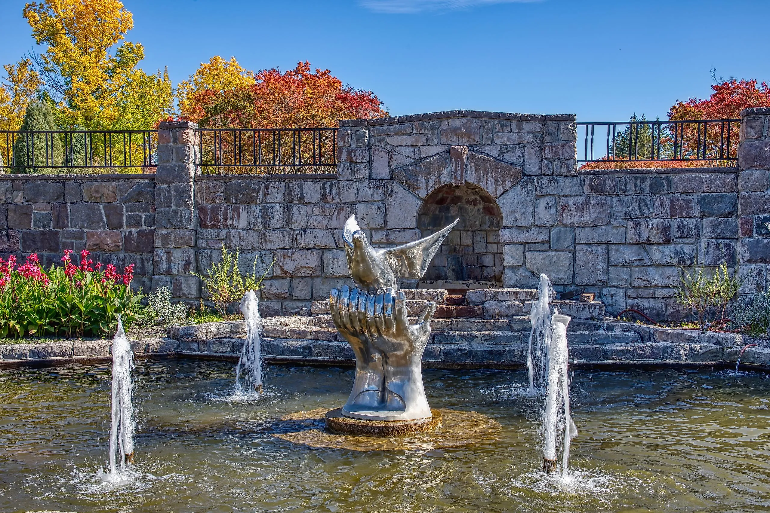 The International Peace Garden in Rugby, North Dakota. Editorial credit: Jacob Boomsma via Shutterstock.com