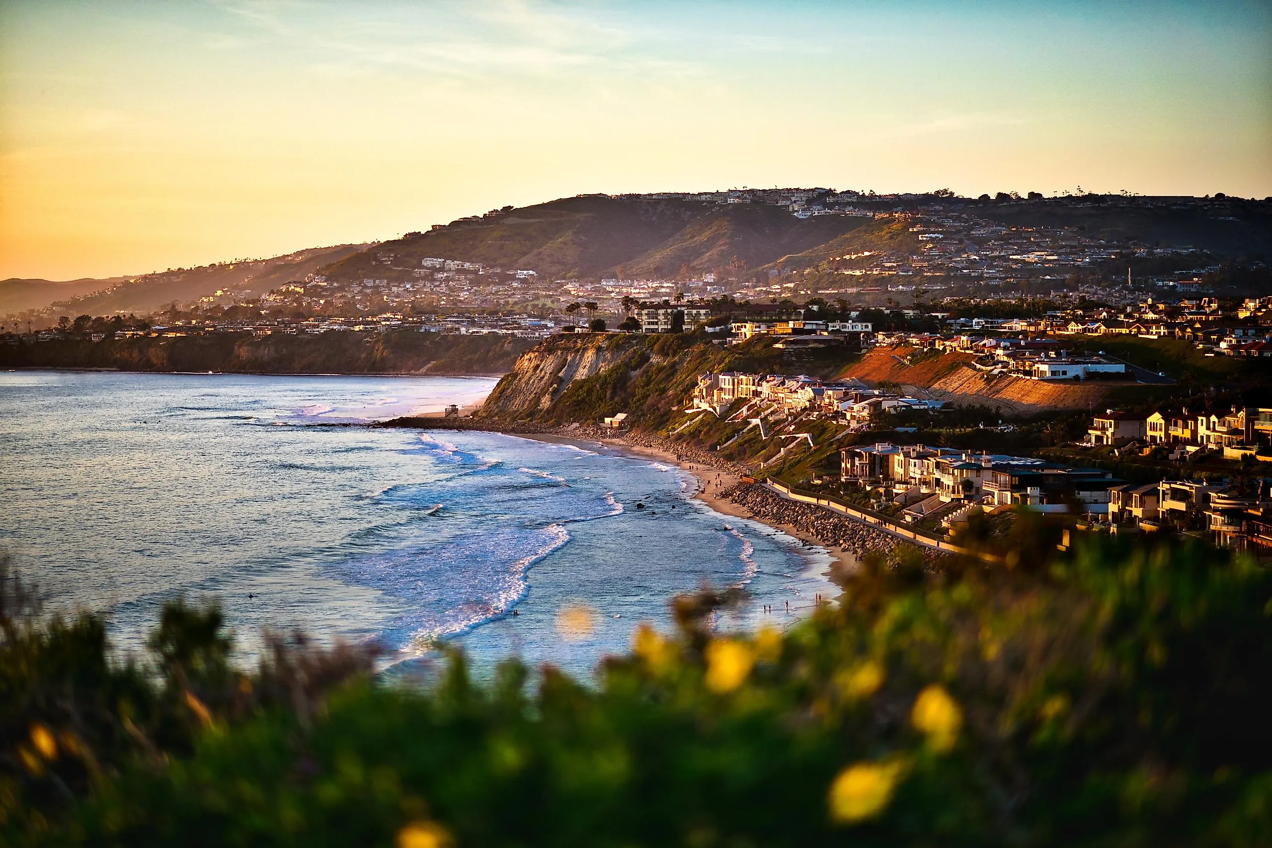 Sunset view of Dana Point, California.