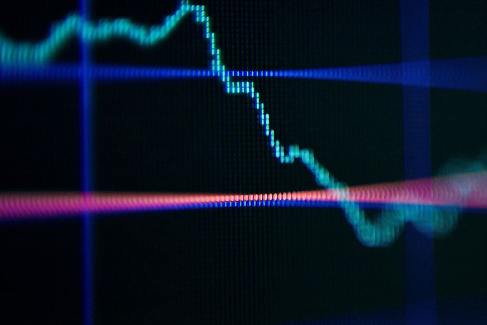 A visualization of the frequency of an earthquake.