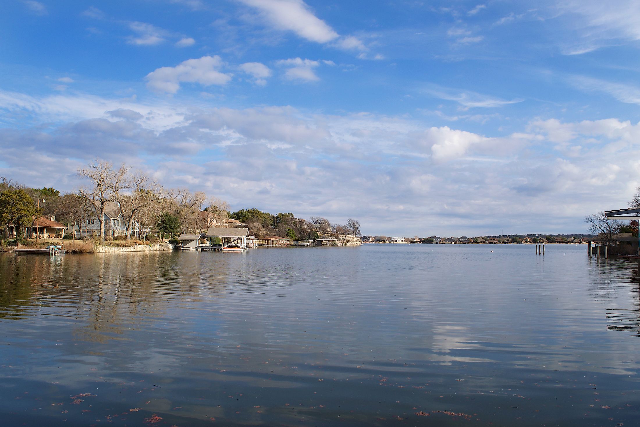 A calm, relaxing day on Lake Granbury in Granbury, Texas.