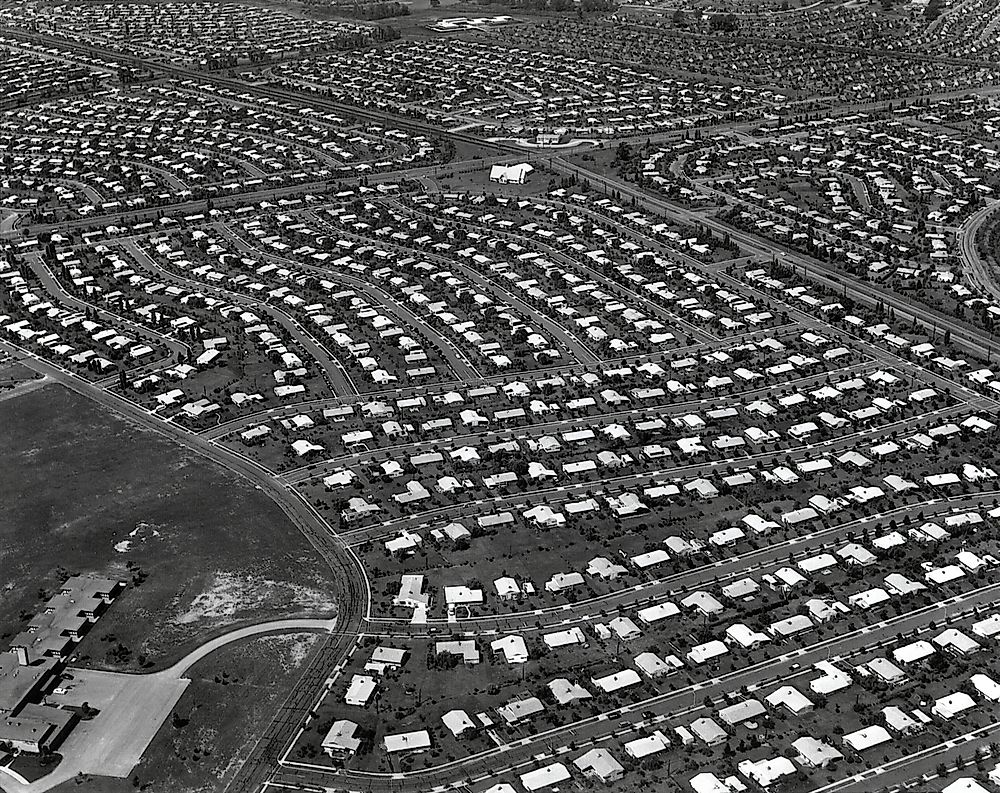 An aerial view of Levittown, Pennsylvania.