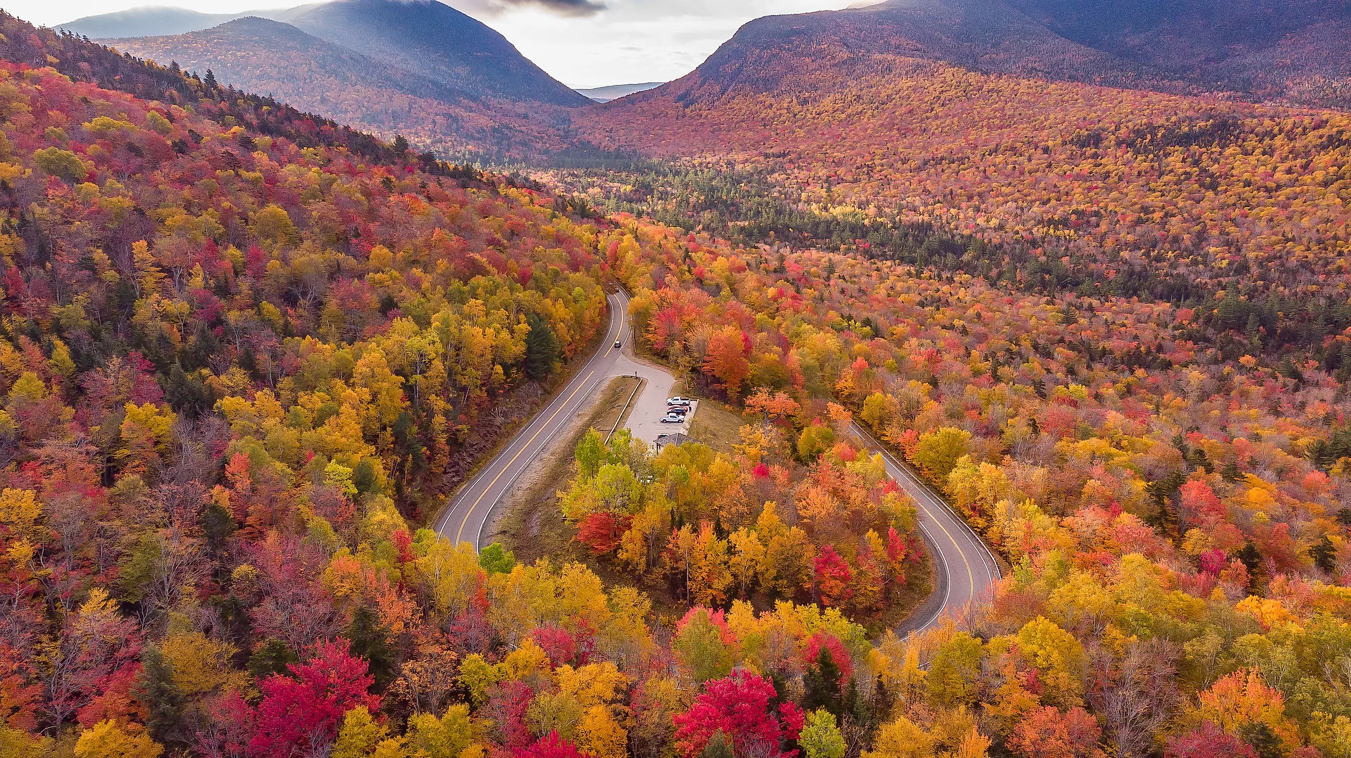 Amazing view of Kancamagus Highway in New Hampshire.