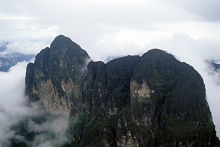 Brazil's highest peak, Pico da Neblina is often not visible due to cloud cover.